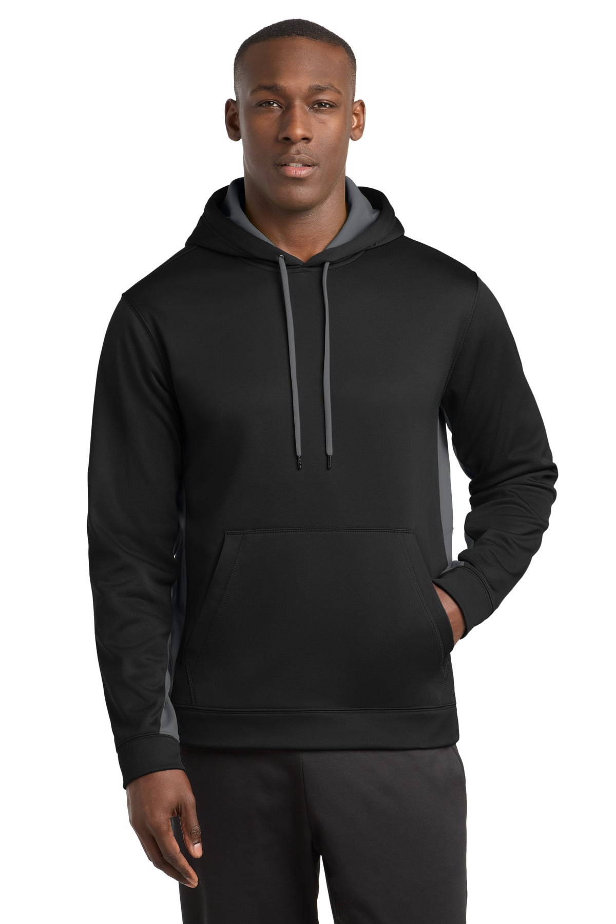 Sport-Tek® Sport-Wick® Fleece Colorblock Hooded Pullover. ST235