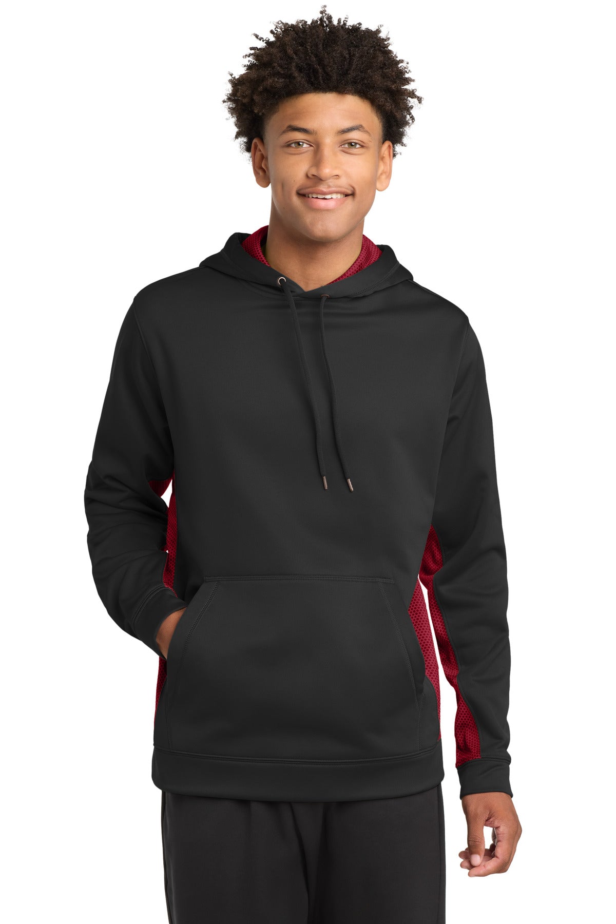 Sport-Tek® Sport-Wick® CamoHex Fleece Colorblock Hooded Pullover. ST239