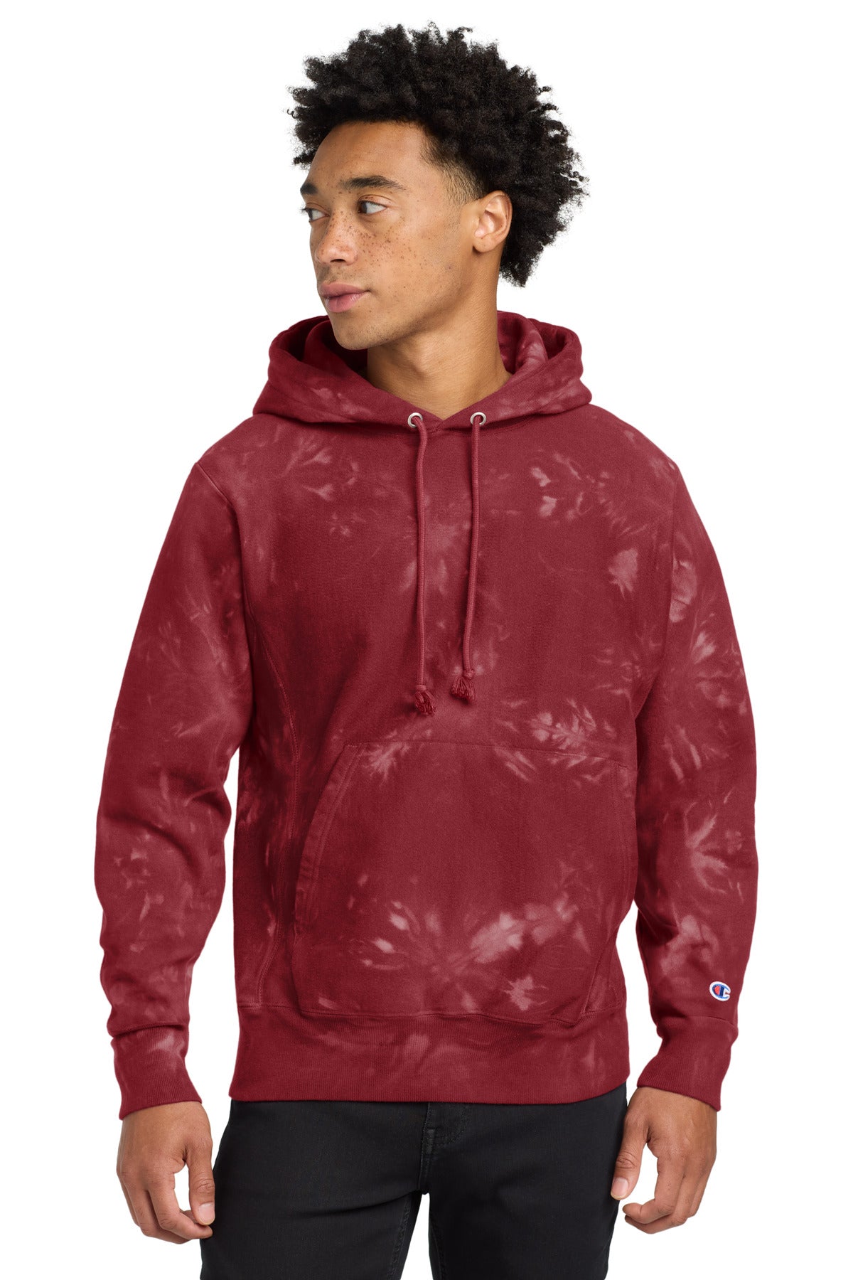 Champion ? Reverse Weave ? Scrunch-Dye Tie-Dye Hooded Sweatshirt. TDS101
