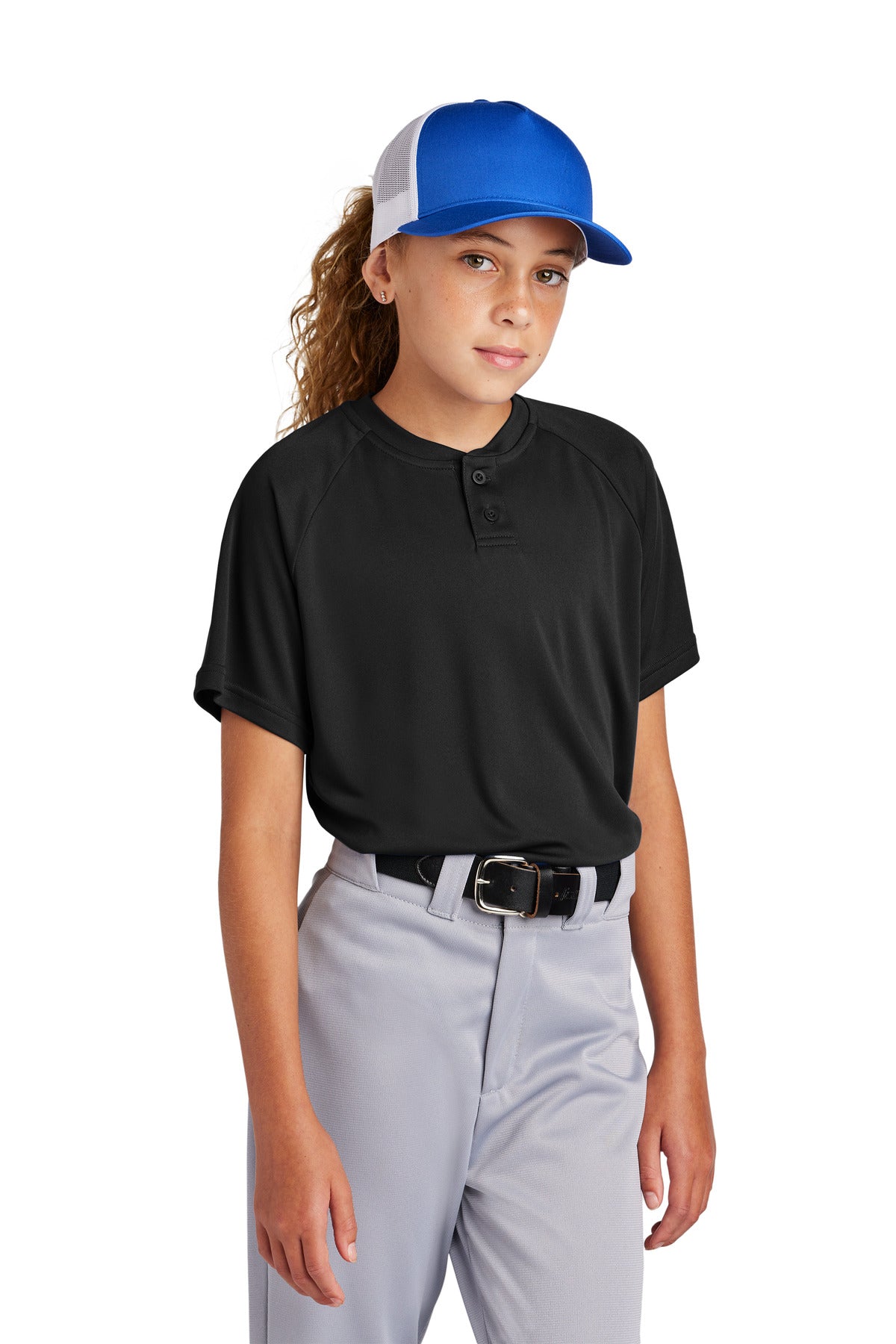 Sport-Tek® Youth PosiCharge® Competitor™ 2-Button Henley YST359