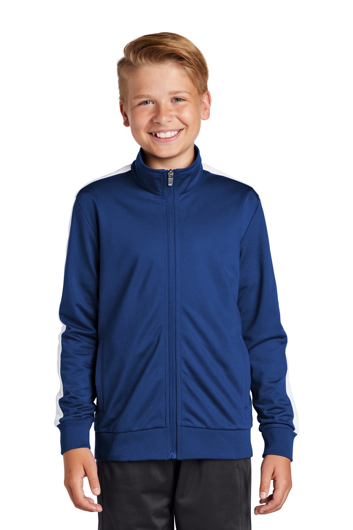 Sport-Tek ® Youth Tricot Sleeve Stripe Track Jacket. YST94