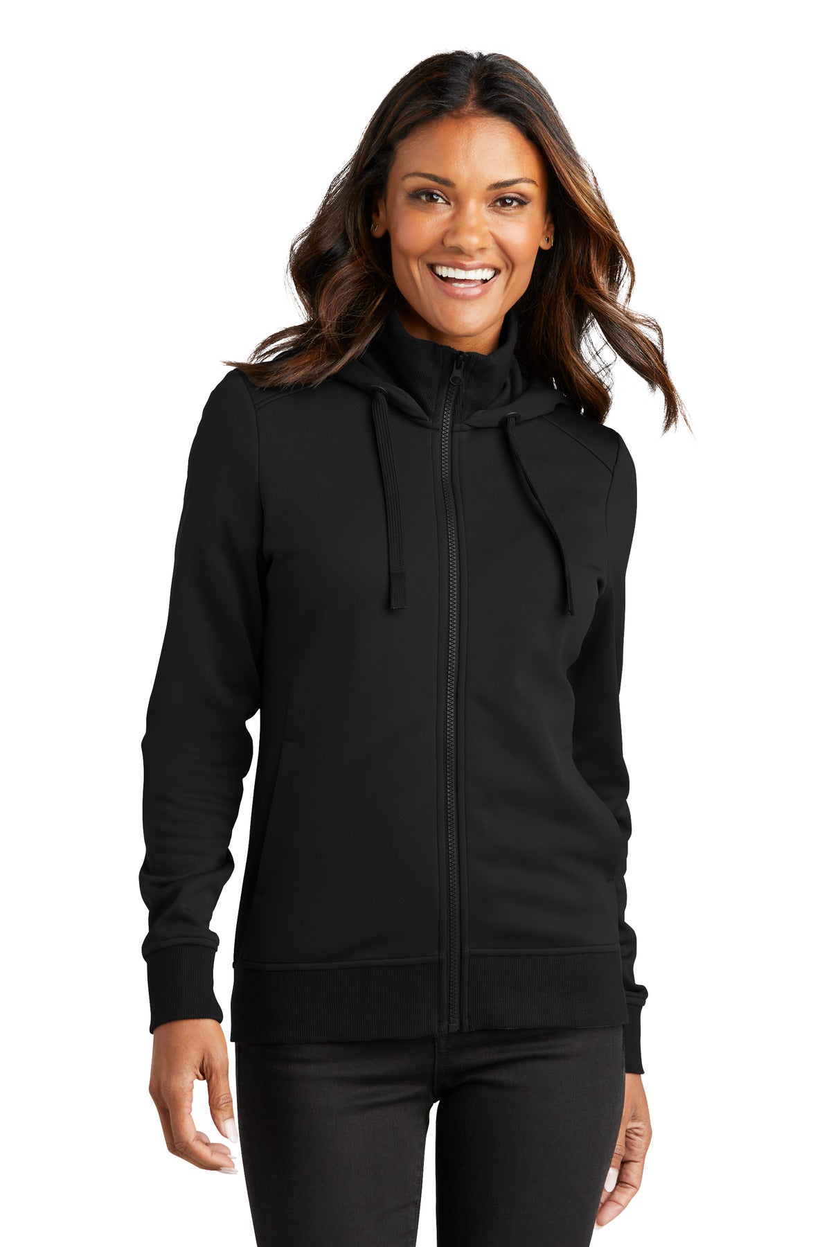 Port Authority® Ladies Smooth Fleece Hooded Jacket L814