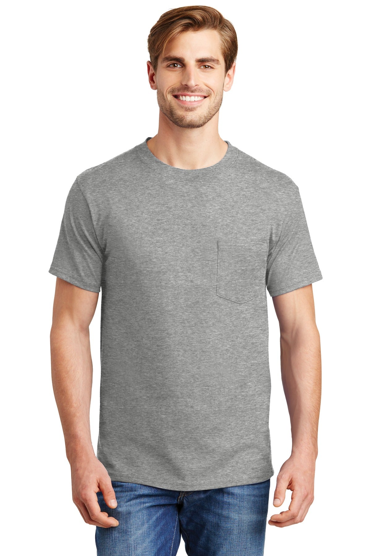 Hanes® Beefy-T® - 100% Cotton T-Shirt with Pocket. 5190