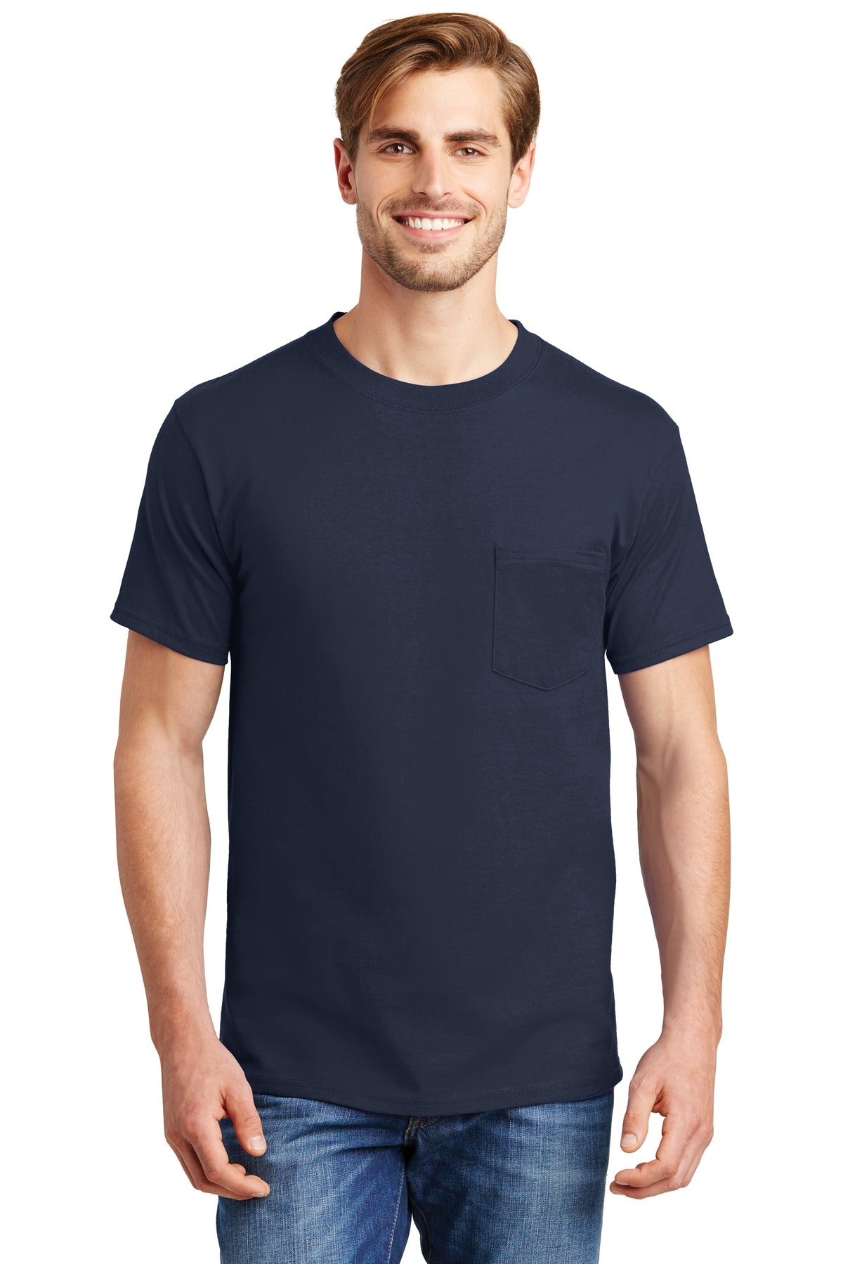 Hanes® Beefy-T® - 100% Cotton T-Shirt with Pocket. 5190