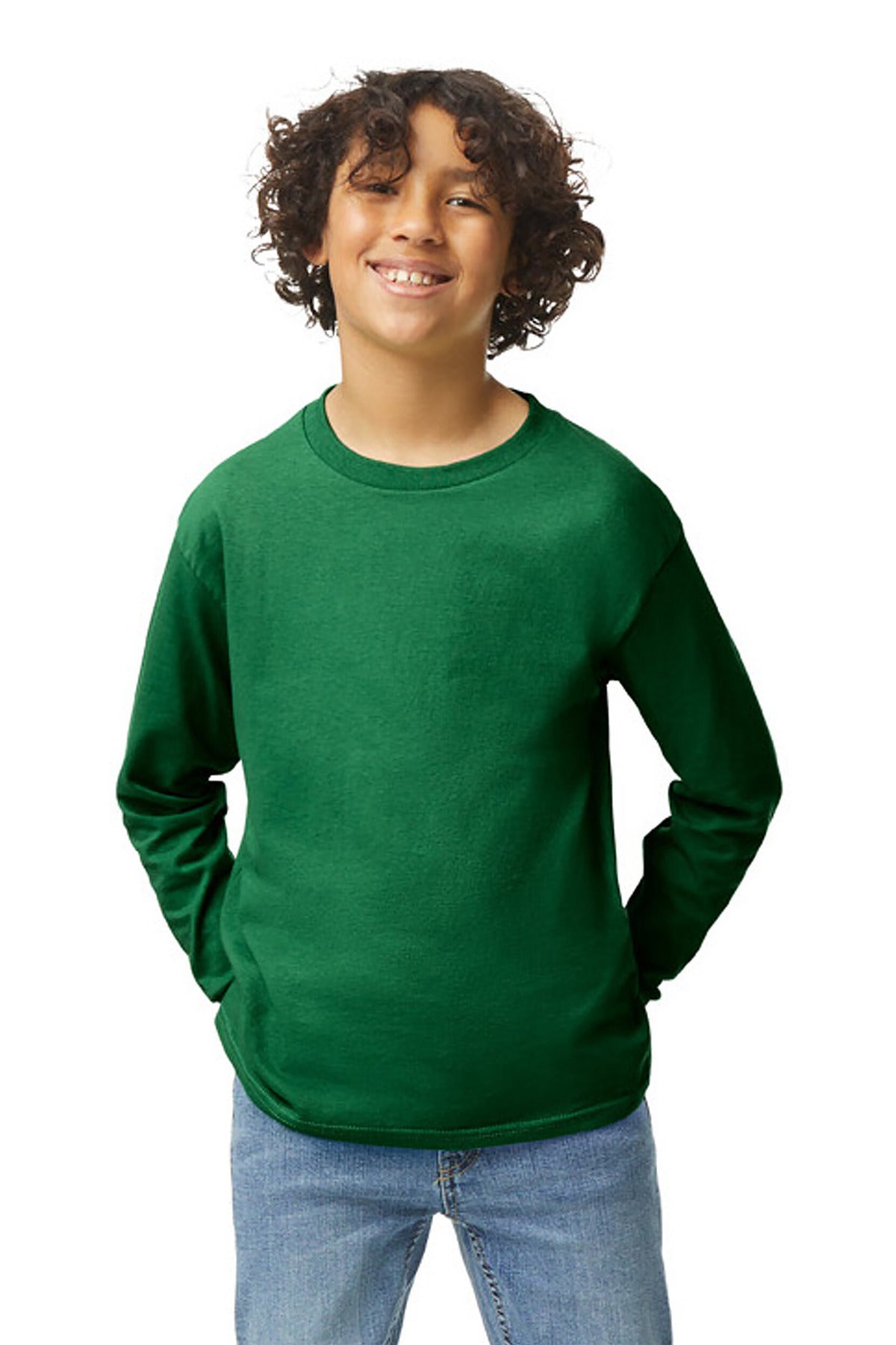 Gildan? Youth Heavy Cotton? 100% Cotton Long Sleeve T-Shirt. 5400B