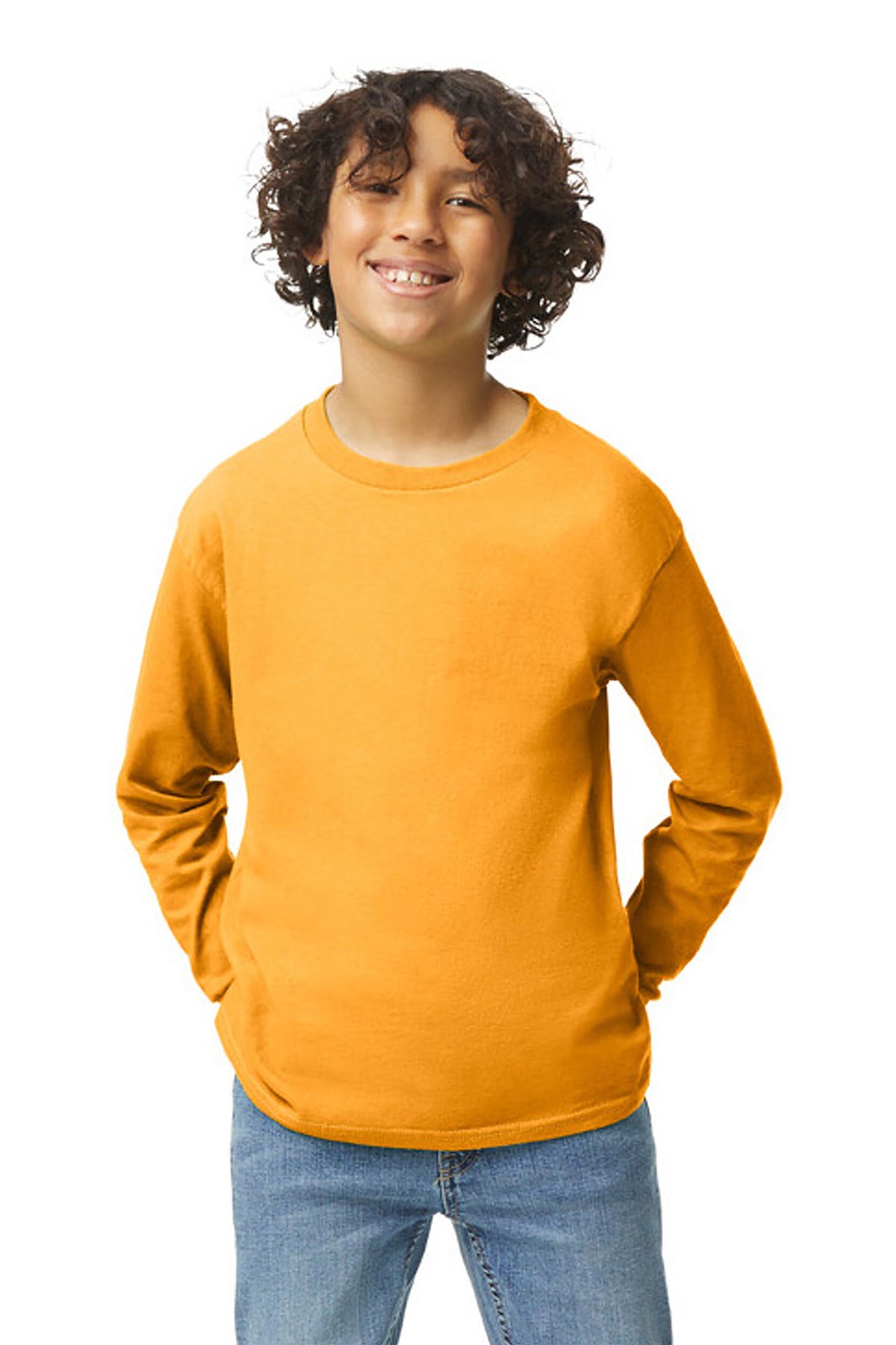 Gildan? Youth Heavy Cotton? 100% Cotton Long Sleeve T-Shirt. 5400B