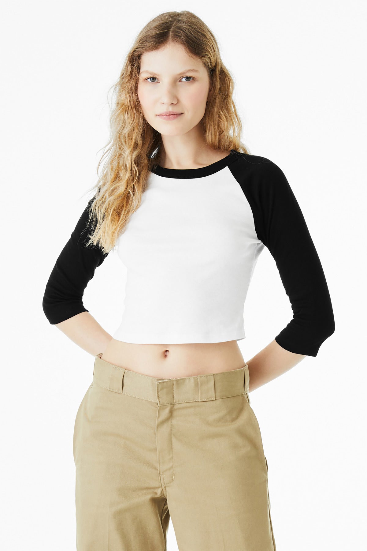 BELLA+CANVAS? Women's Micro Rib 3/4 Raglan Baby Tee BC1200