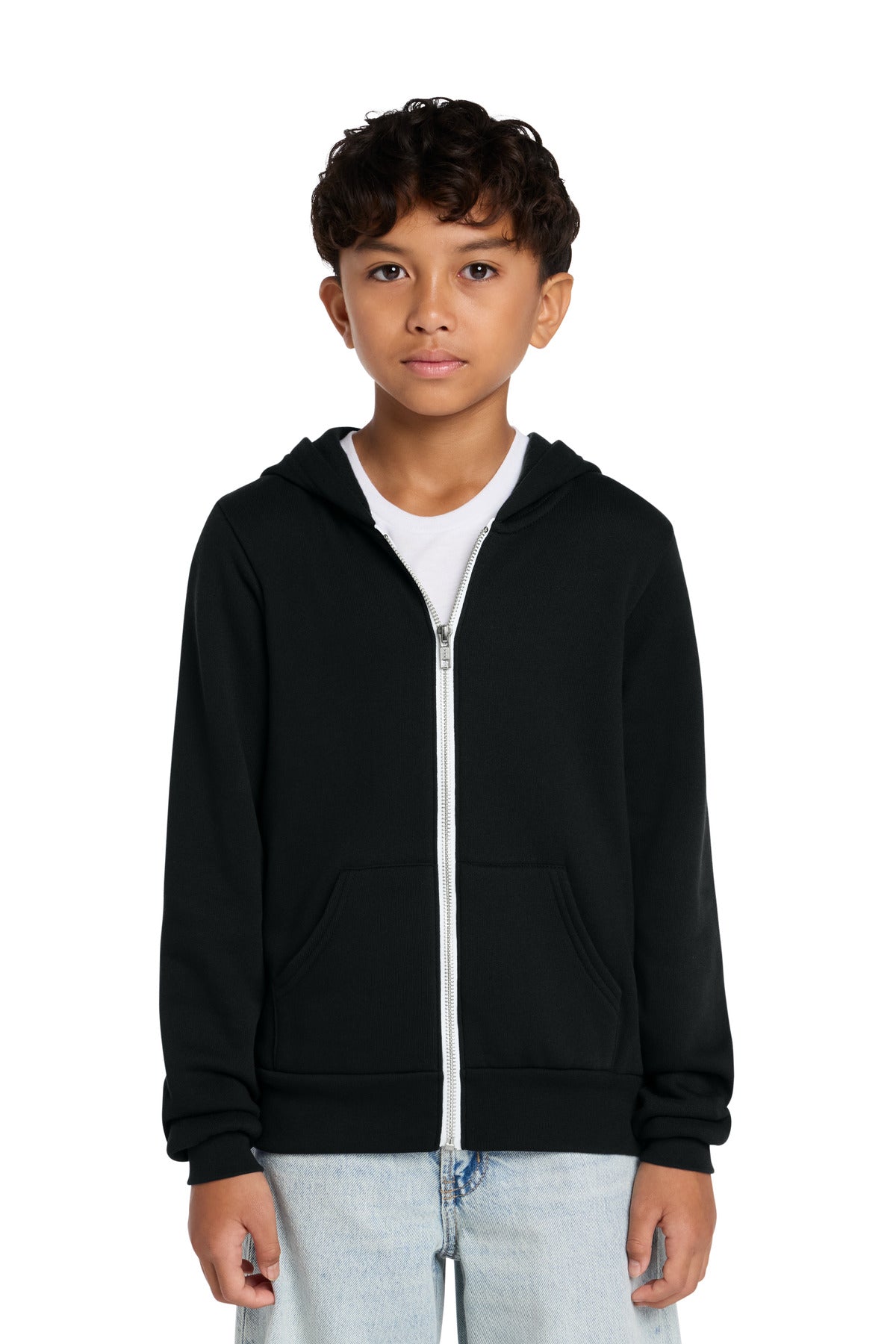 BELLA+CANVAS® Youth Sponge Fleece Full-Zip Hooded Sweatshirt BC3739Y