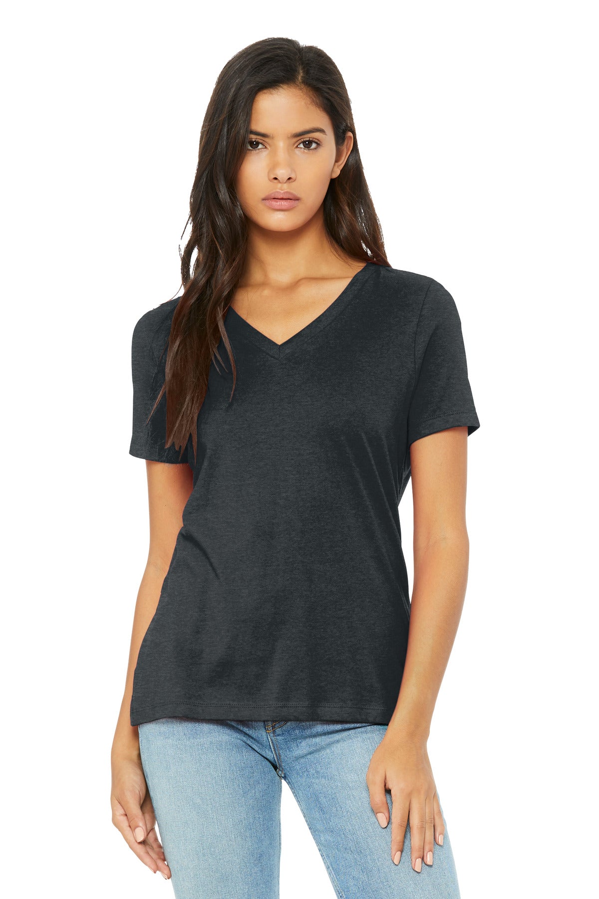 BELLA+CANVAS? Women's Relaxed Heather CVC V-Neck Tee BC6405CVC