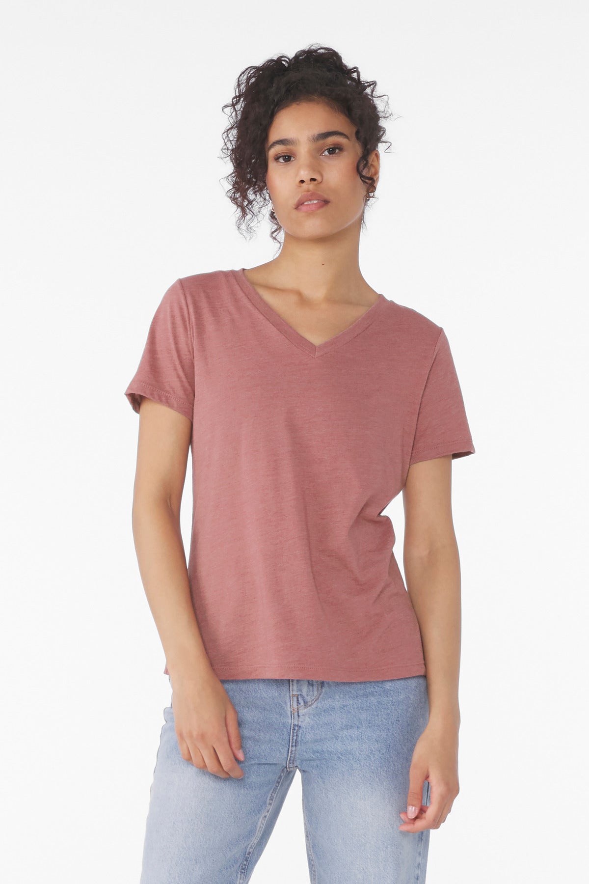 BELLA+CANVAS? Women's Relaxed Heather CVC V-Neck Tee BC6405CVC
