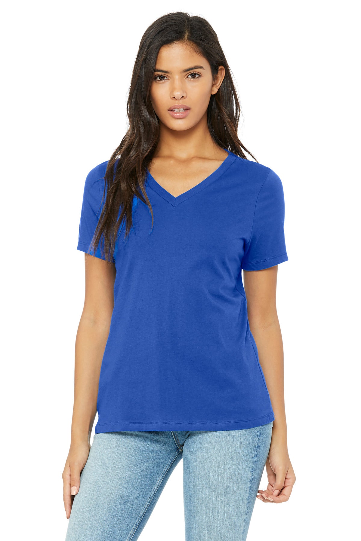 BELLA+CANVAS ? Women's Relaxed Jersey Short Sleeve V-Neck Tee. BC6405