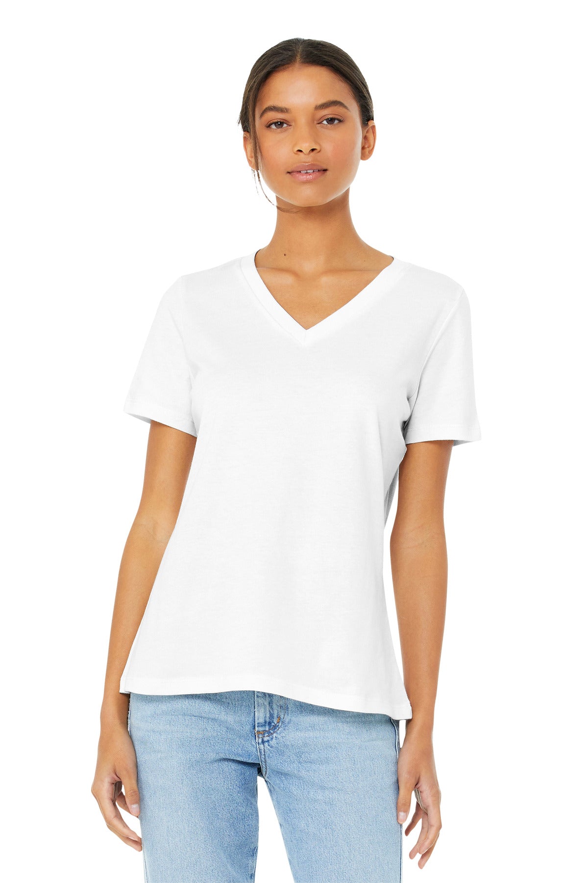 BELLA+CANVAS ? Women's Relaxed Jersey Short Sleeve V-Neck Tee. BC6405