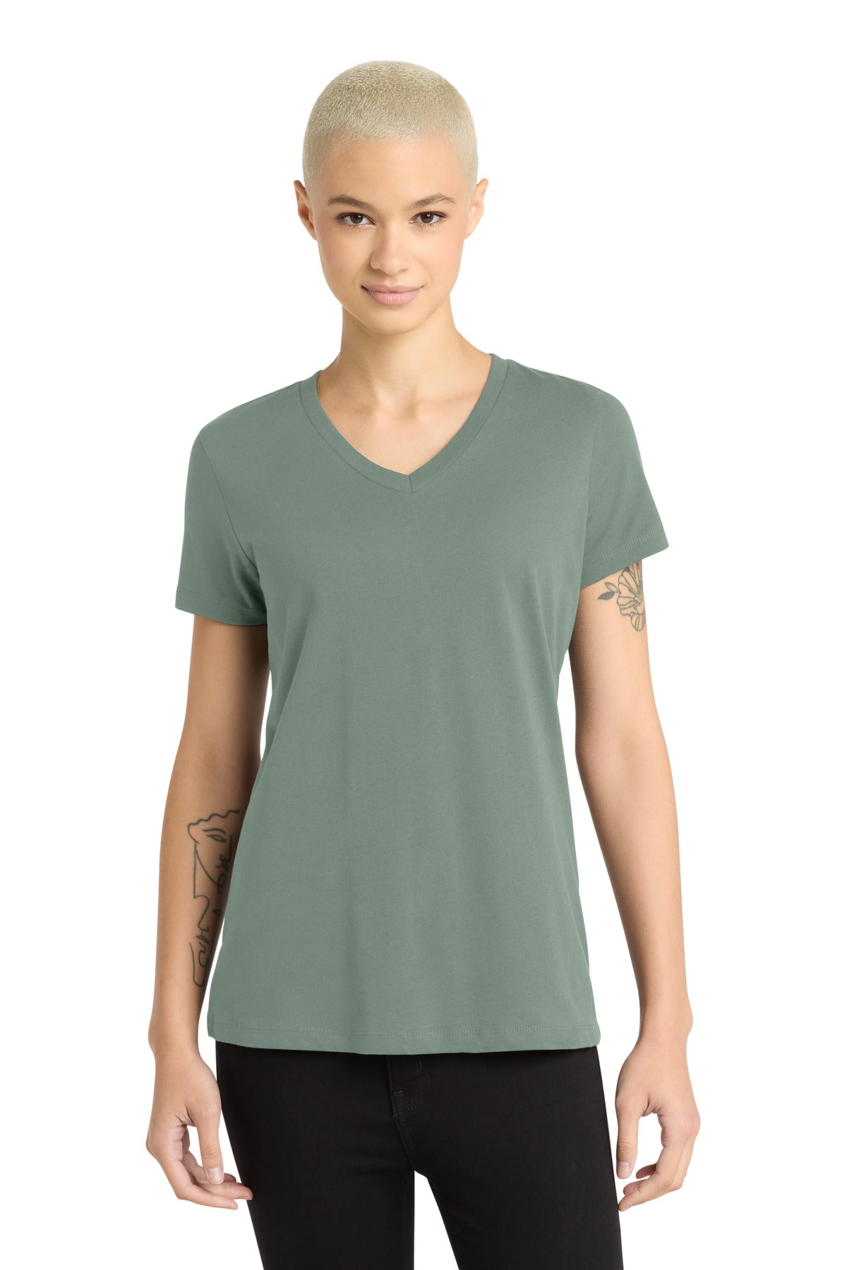 District® - Women's Perfect Weight® V-Neck Tee. DM1170L