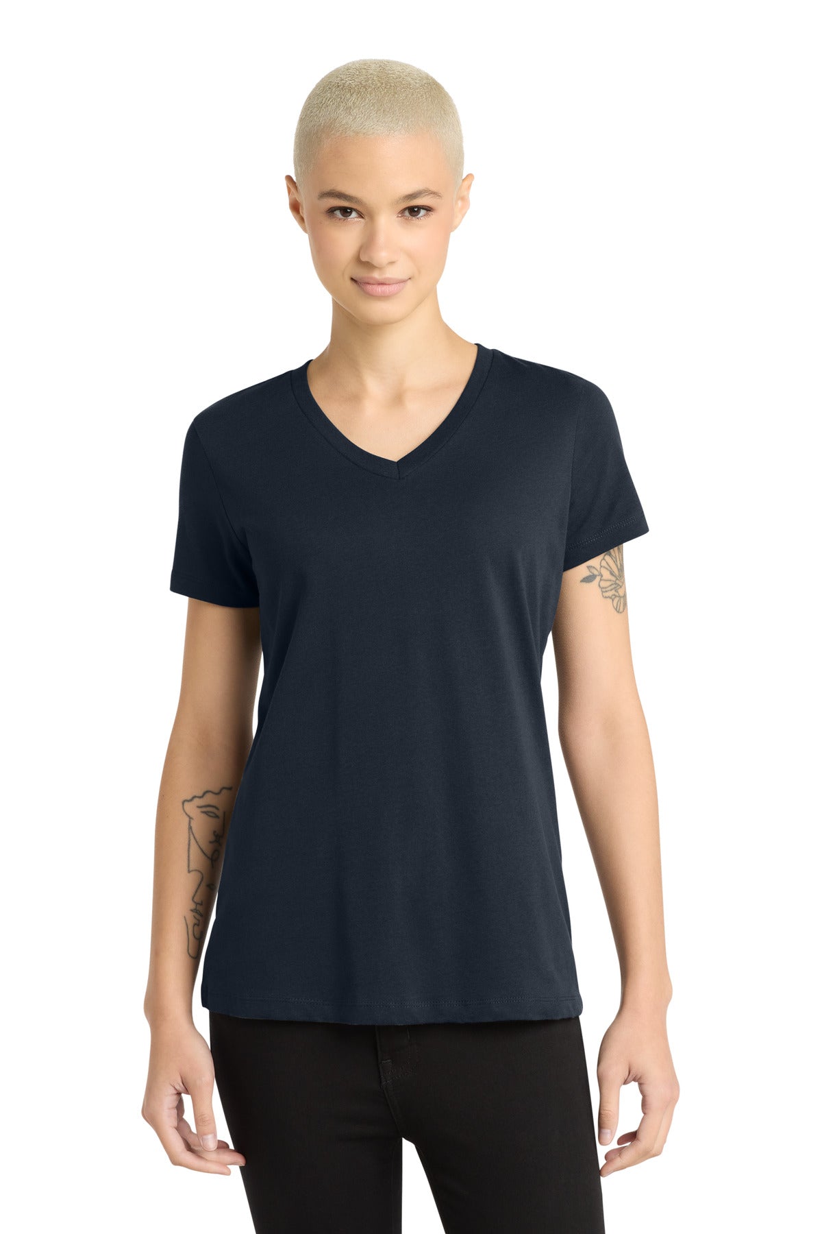 District® - Women's Perfect Weight® V-Neck Tee. DM1170L