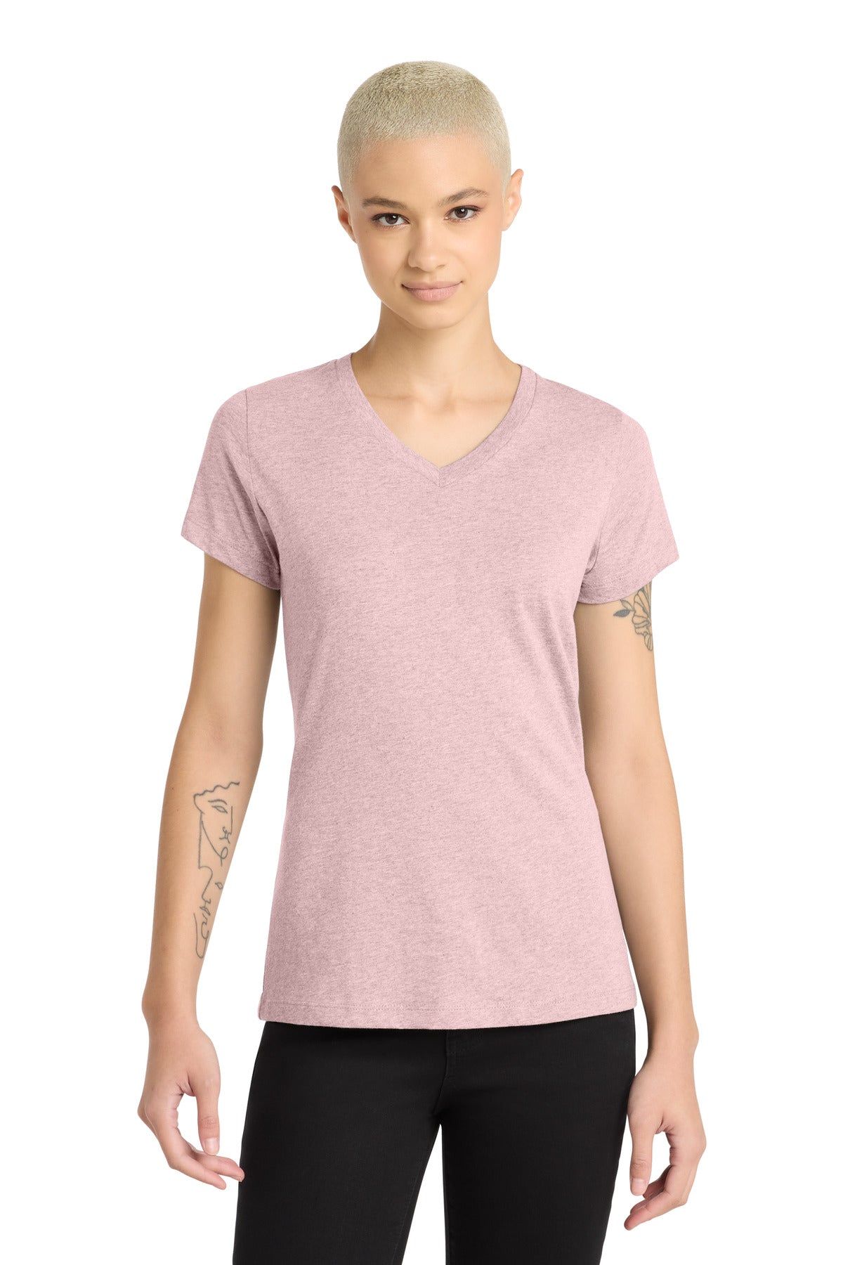 District® Women's Perfect Blend® CVC V-Neck Tee. DM1190L