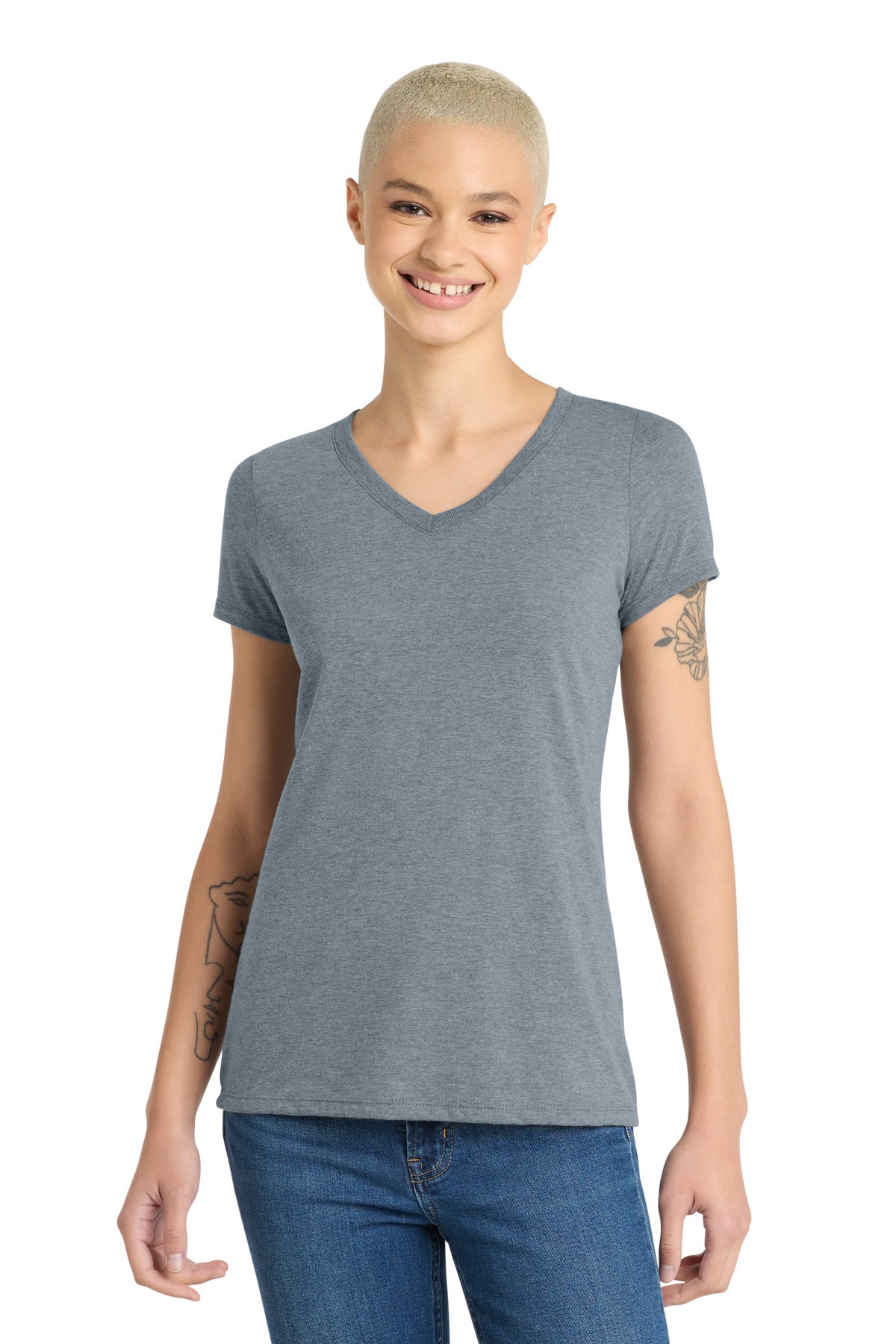 District® Women's Perfect Tri® V-Neck Tee. DM1350L