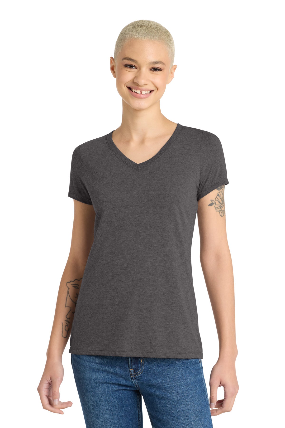 District® Women's Perfect Tri® V-Neck Tee. DM1350L