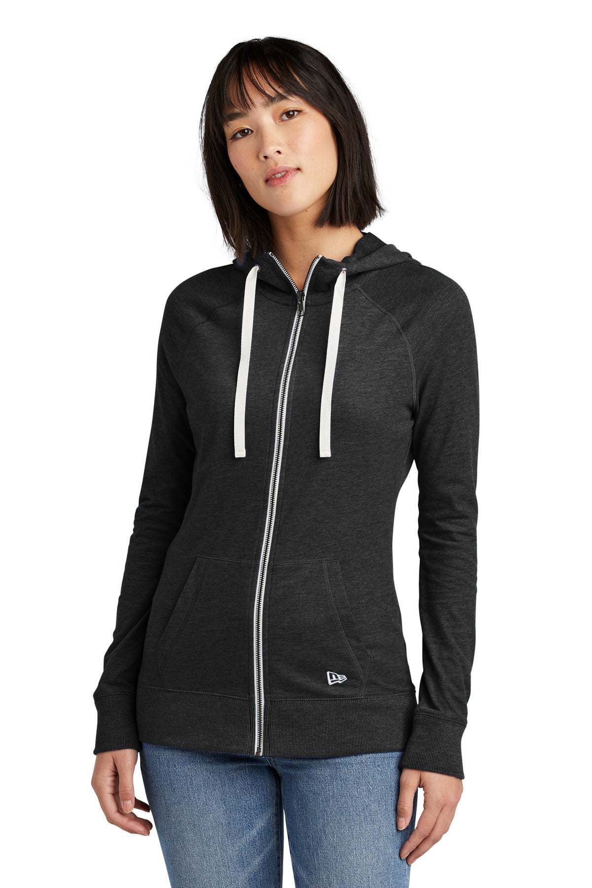 New Era® Women's Sueded Cotton Blend Full-Zip Hoodie. LNEA122