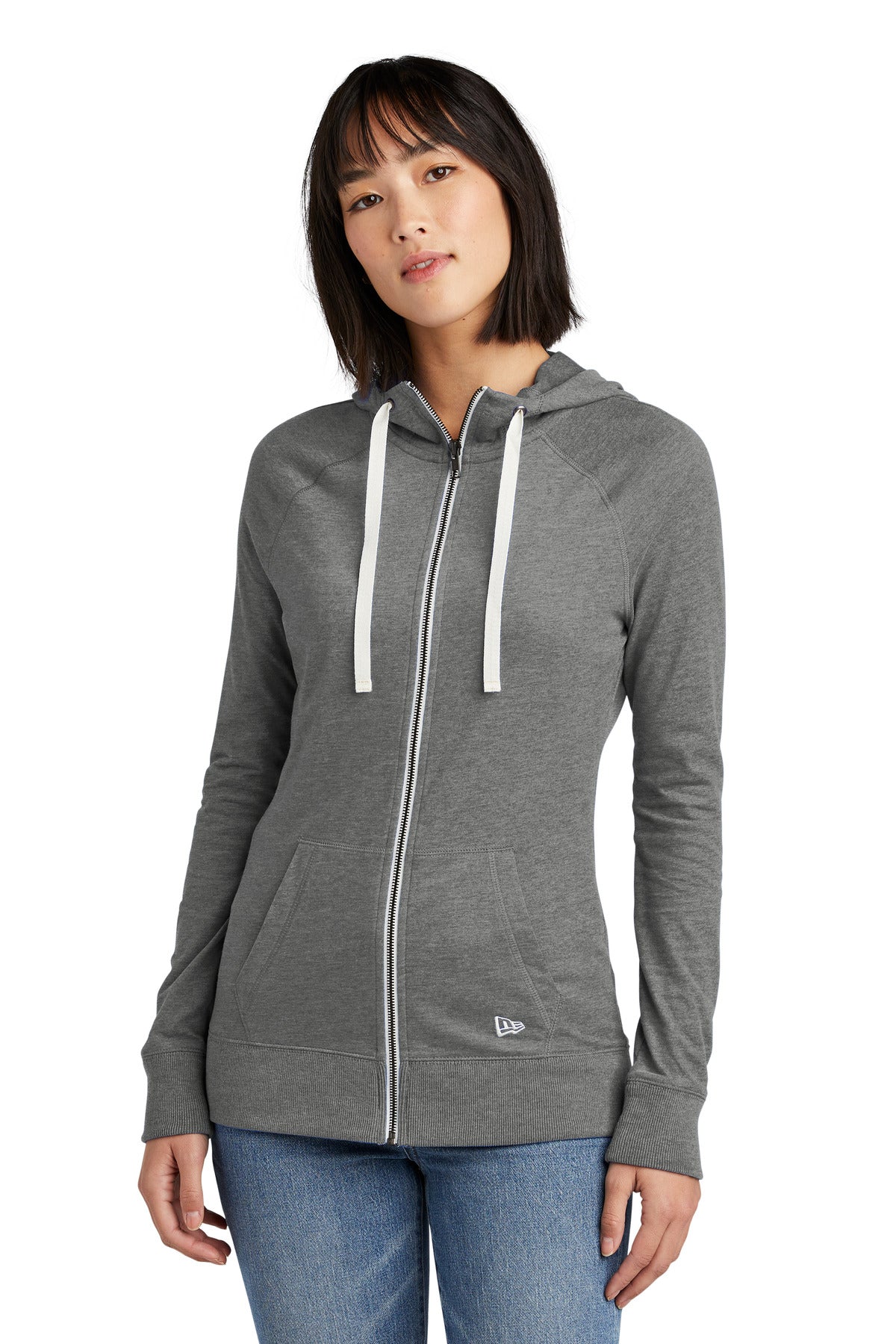 New Era® Women's Sueded Cotton Blend Full-Zip Hoodie. LNEA122