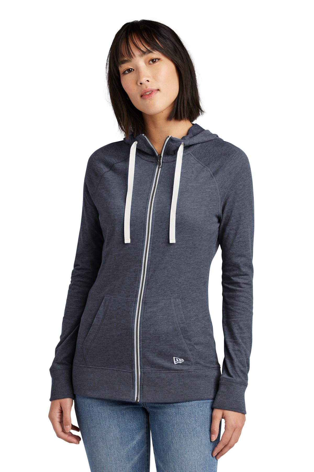 New Era® Women's Sueded Cotton Blend Full-Zip Hoodie. LNEA122