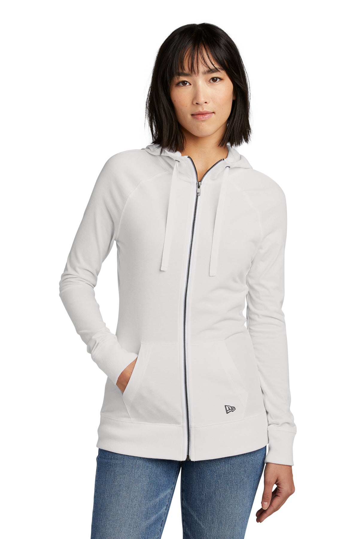 New Era® Women's Sueded Cotton Blend Full-Zip Hoodie. LNEA122