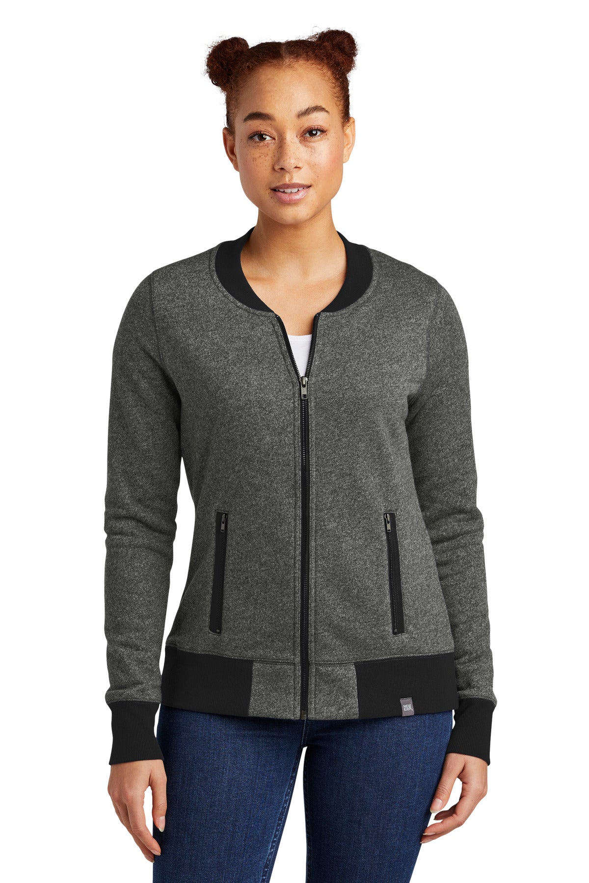 New Era® Women's French Terry Baseball Full-Zip. LNEA503