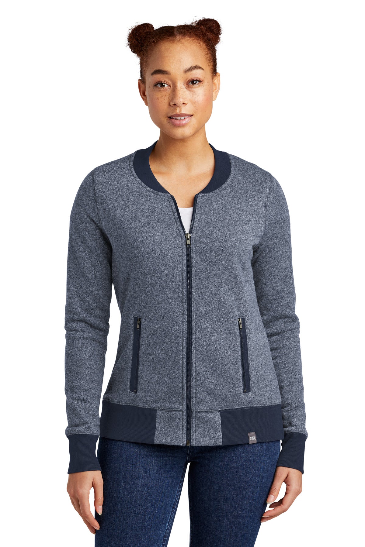 New Era® Women's French Terry Baseball Full-Zip. LNEA503