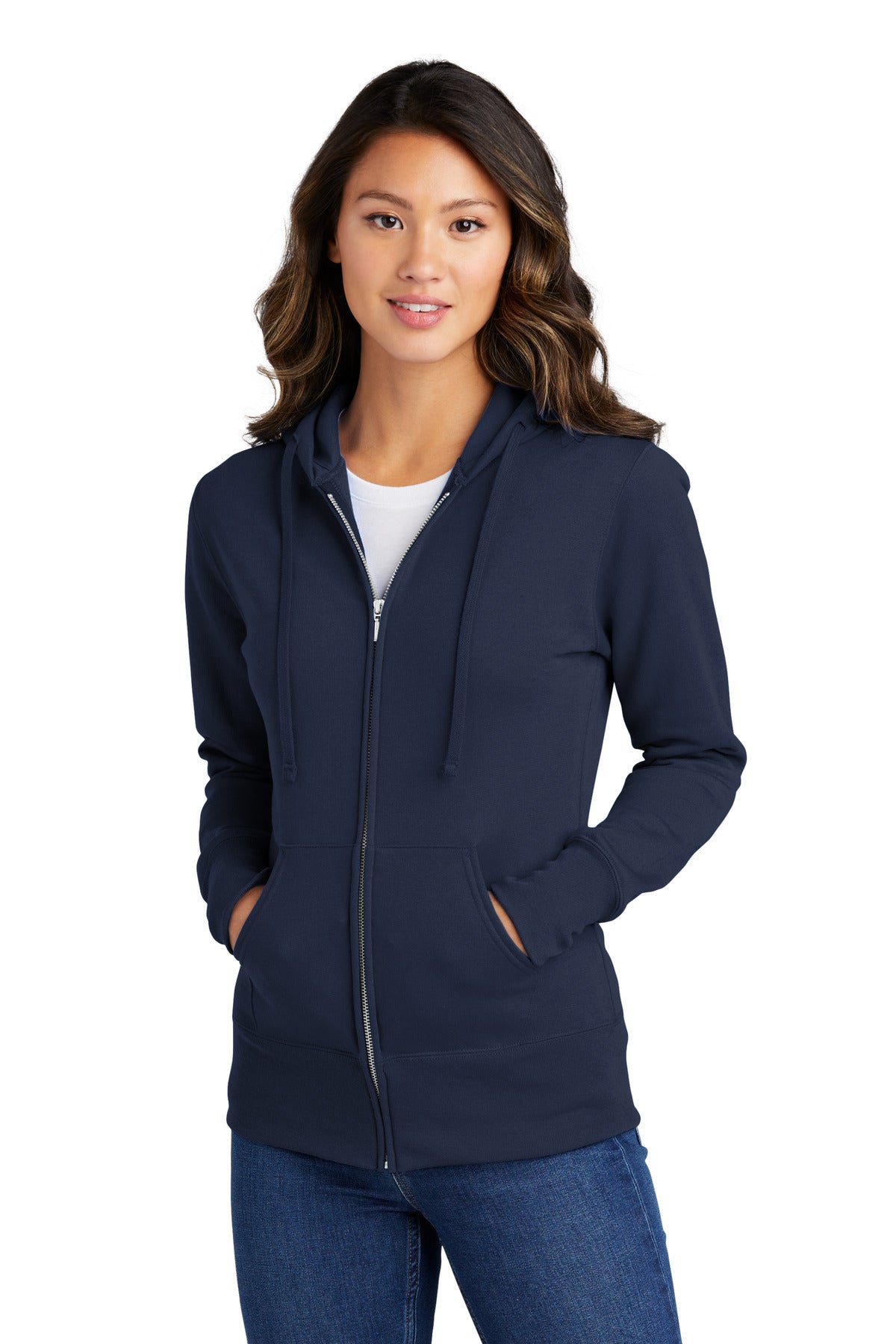 Port & Company? Women's Core Fleece Full-Zip Hooded Sweatshirt. LPC78ZH