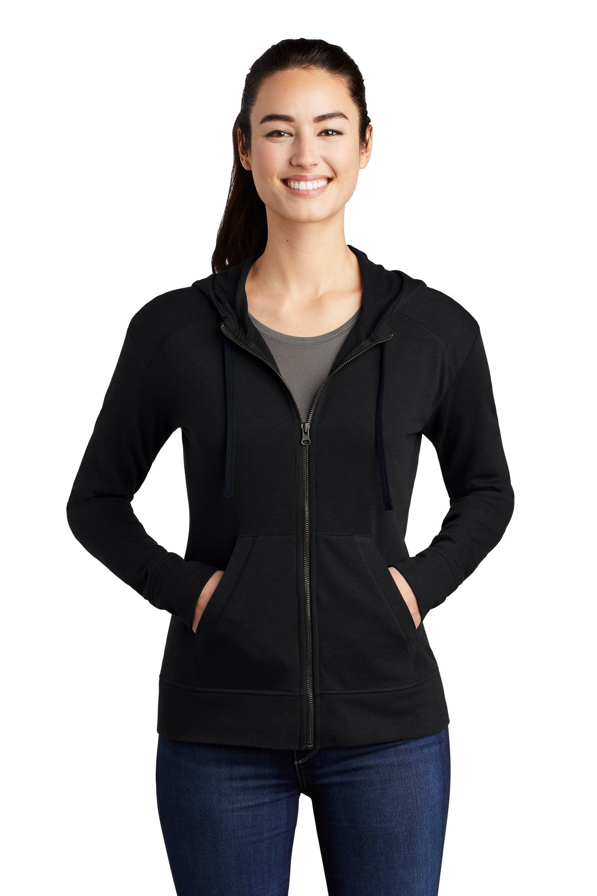 Sport-Tek ® Women's PosiCharge ® Tri-Blend Wicking Fleece Full-Zip Hooded Jacket LST293