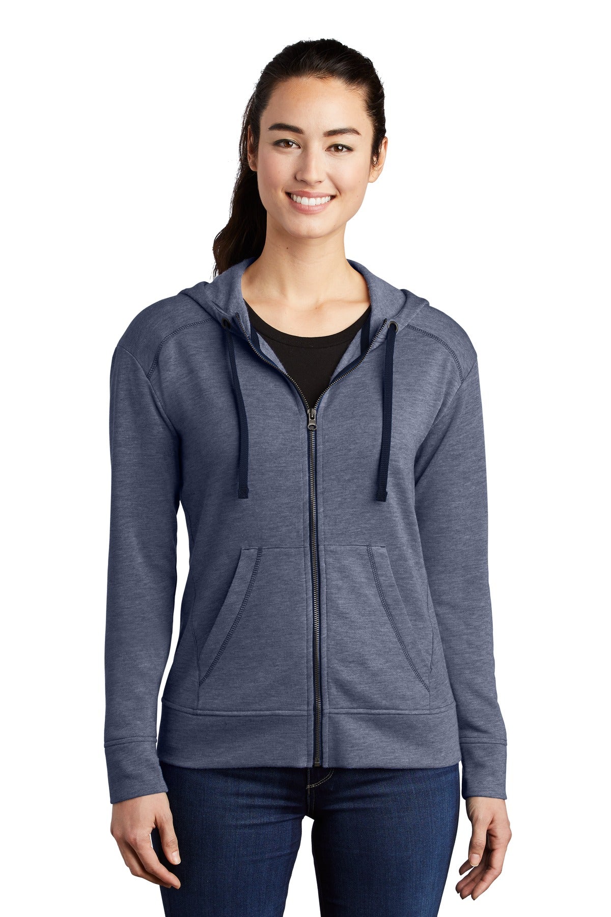 Sport-Tek ® Women's PosiCharge ® Tri-Blend Wicking Fleece Full-Zip Hooded Jacket LST293