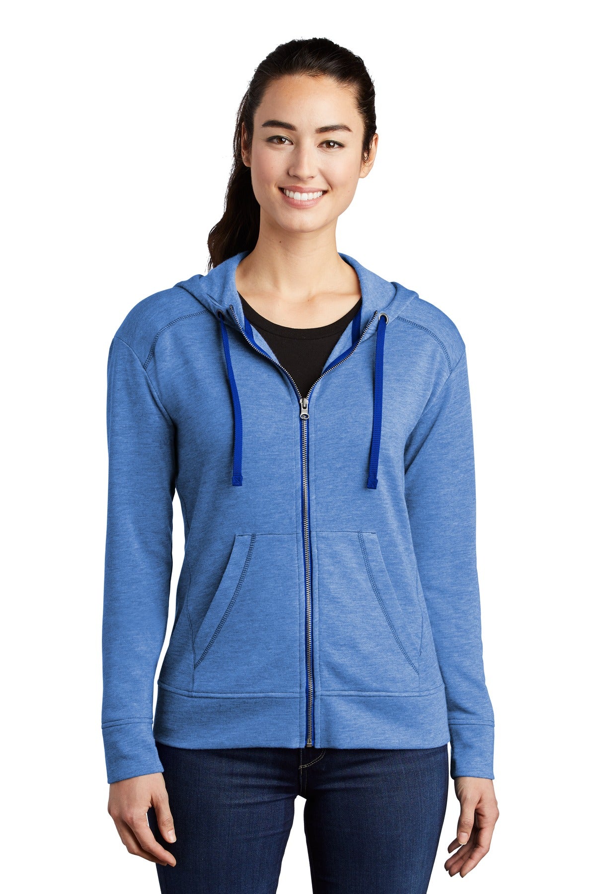 Sport-Tek ® Women's PosiCharge ® Tri-Blend Wicking Fleece Full-Zip Hooded Jacket LST293