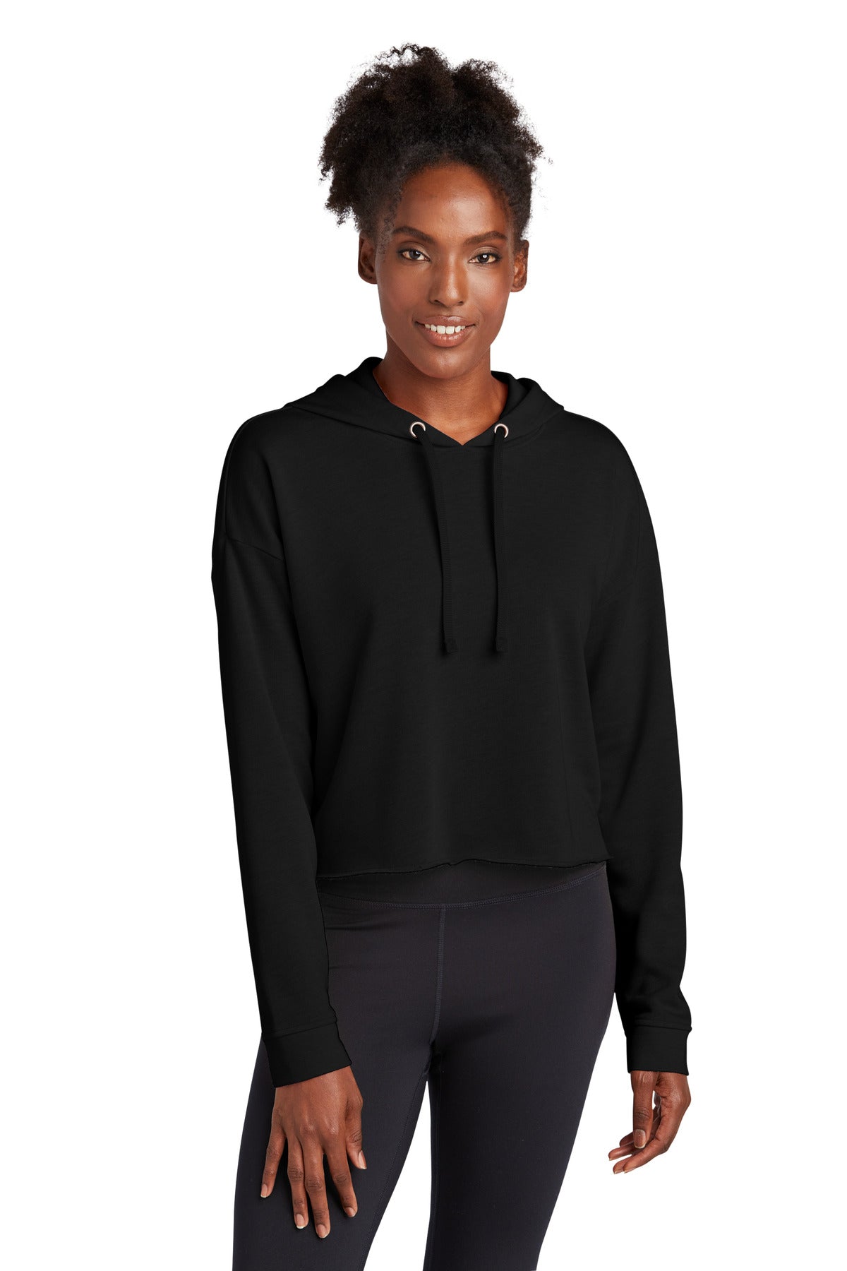 Sport-Tek ® Women's PosiCharge ® Tri-Blend Wicking Fleece Crop Hooded Pullover LST298