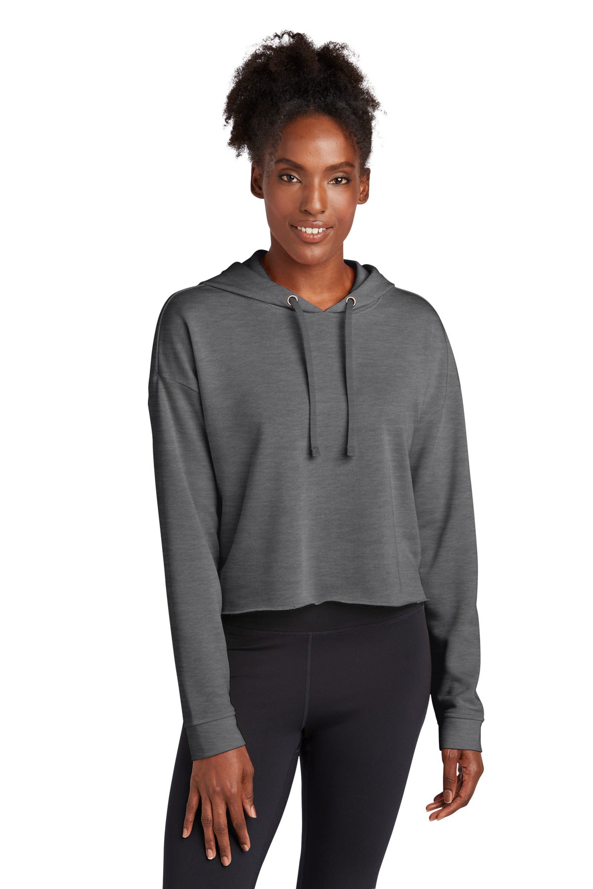 Sport-Tek ® Women's PosiCharge ® Tri-Blend Wicking Fleece Crop Hooded Pullover LST298