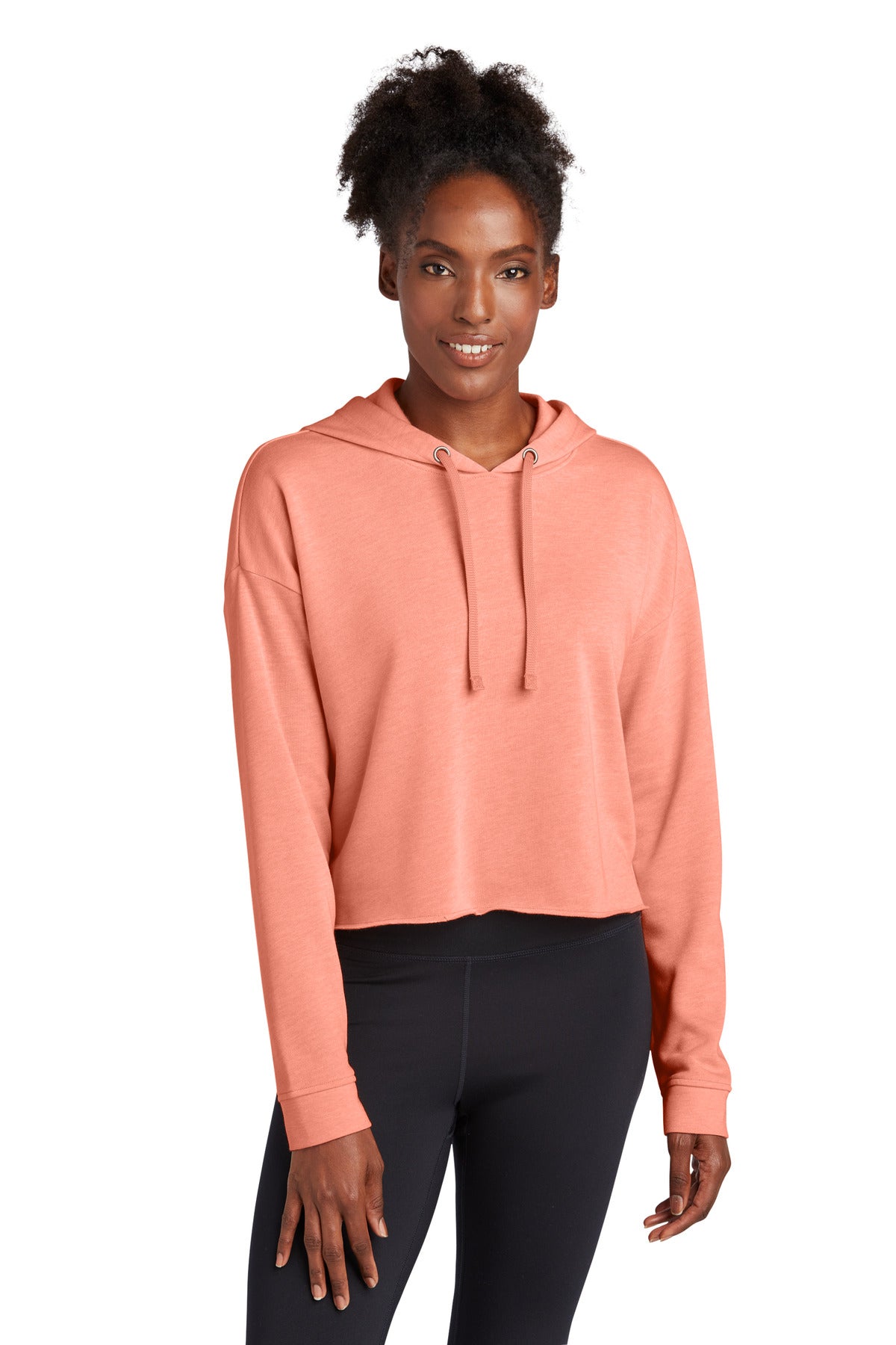 Sport-Tek ® Women's PosiCharge ® Tri-Blend Wicking Fleece Crop Hooded Pullover LST298