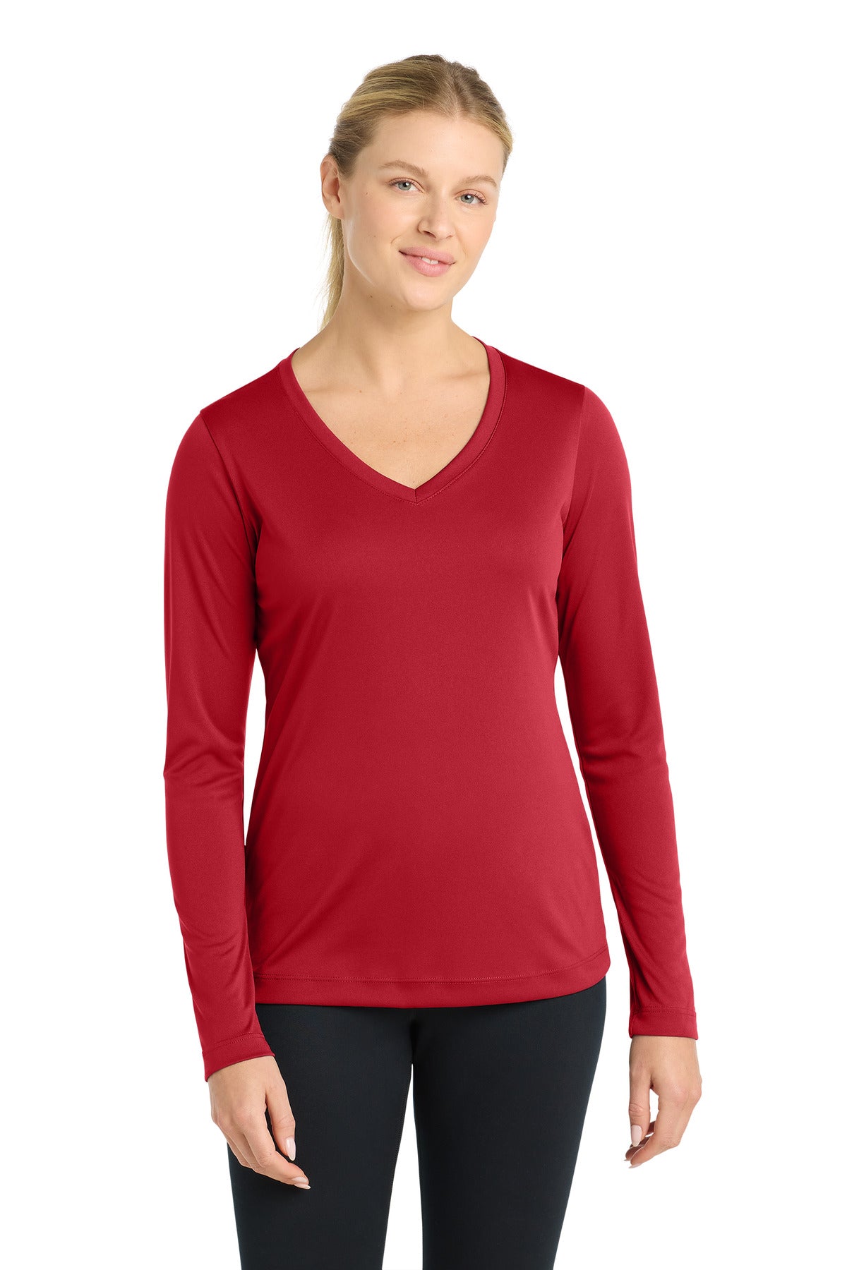 Sport-Tek® Women's Long Sleeve PosiCharge® Competitor™ V-Neck Tee. LST353LS