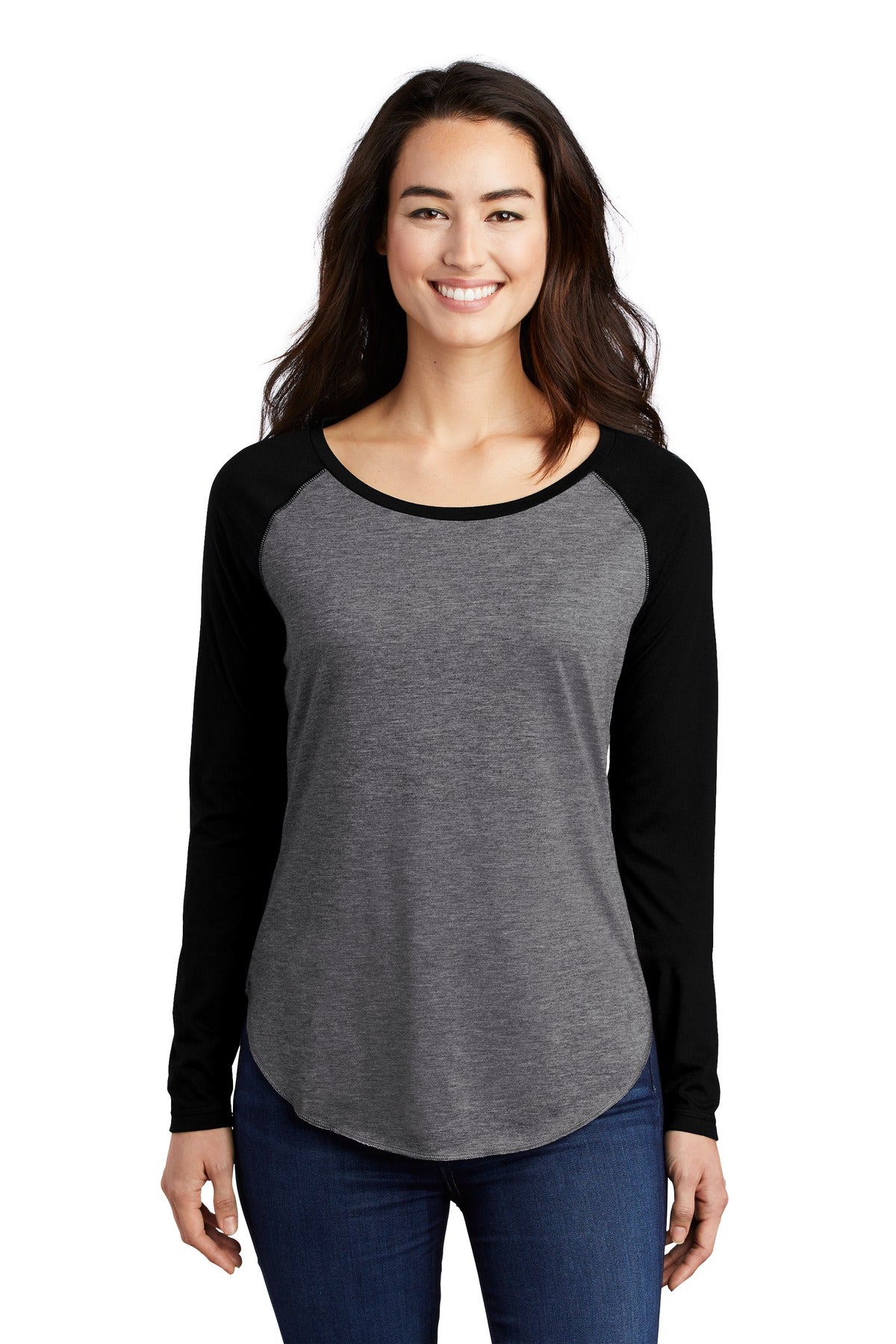 Sport-Tek ® Women's PosiCharge ® Long Sleeve Tri-Blend Wicking Scoop Neck Raglan Tee LST400LS