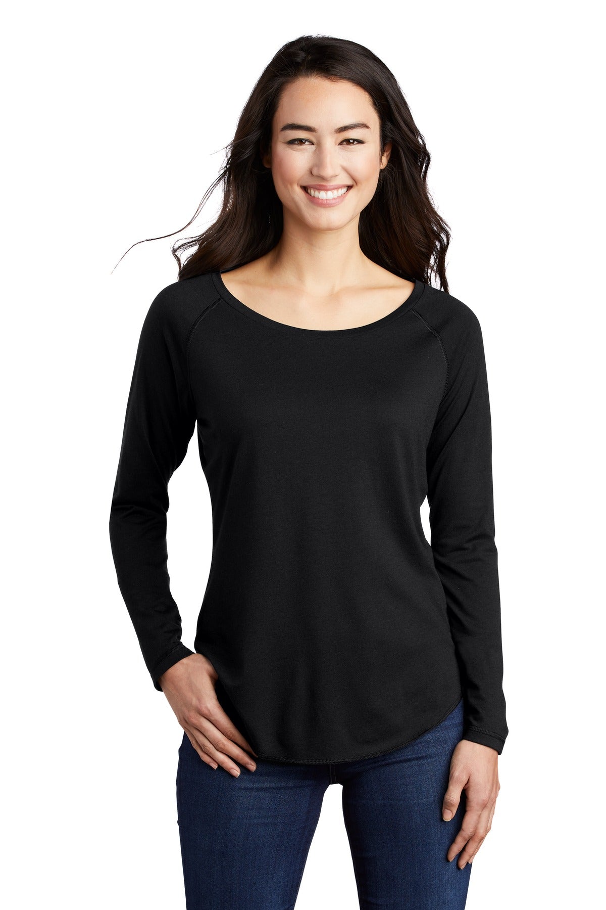 Sport-Tek ® Women's PosiCharge ® Long Sleeve Tri-Blend Wicking Scoop Neck Raglan Tee LST400LS