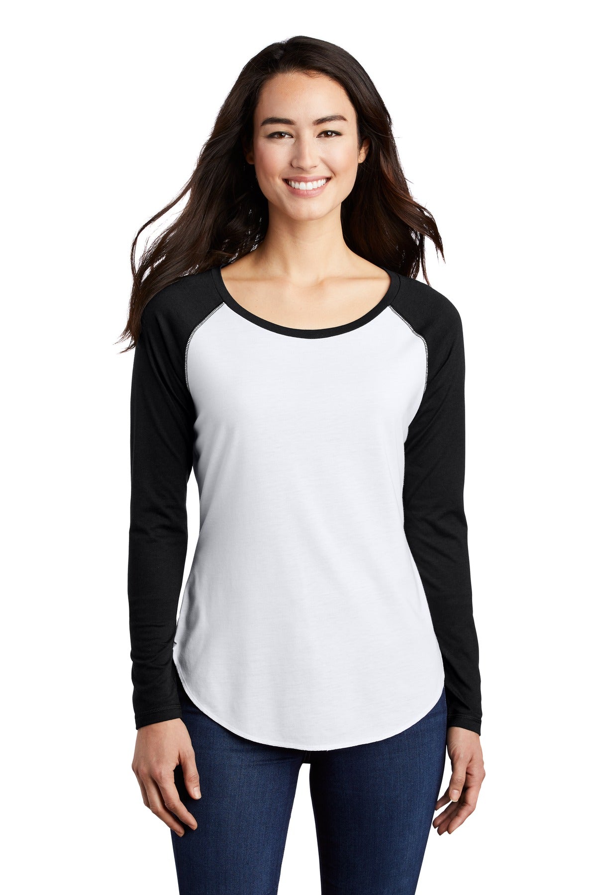 Sport-Tek ® Women's PosiCharge ® Long Sleeve Tri-Blend Wicking Scoop Neck Raglan Tee LST400LS