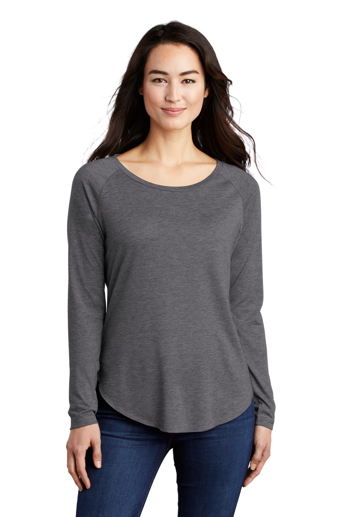 Sport-Tek ® Women's PosiCharge ® Long Sleeve Tri-Blend Wicking Scoop Neck Raglan Tee LST400LS