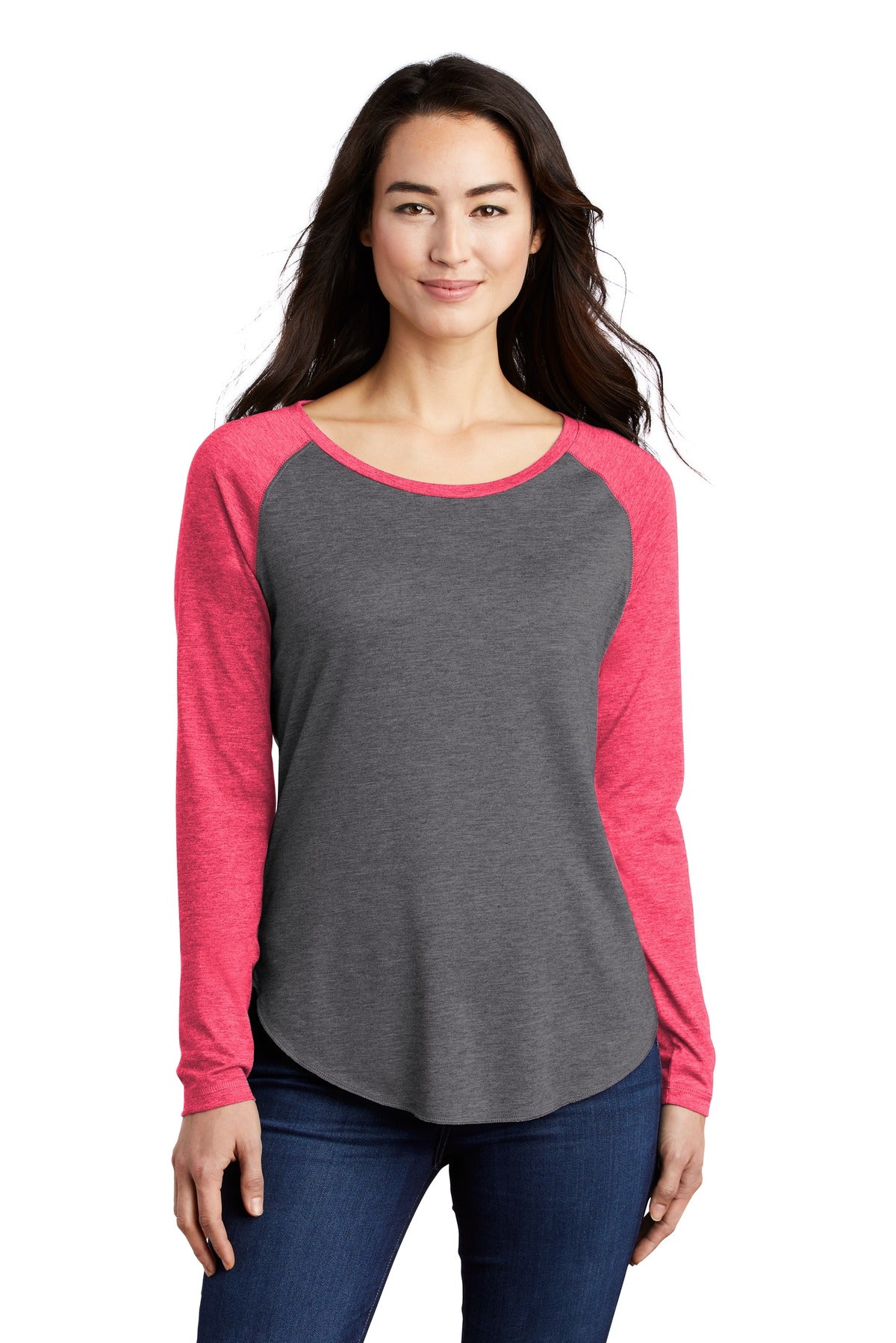 Sport-Tek ® Women's PosiCharge ® Long Sleeve Tri-Blend Wicking Scoop Neck Raglan Tee LST400LS