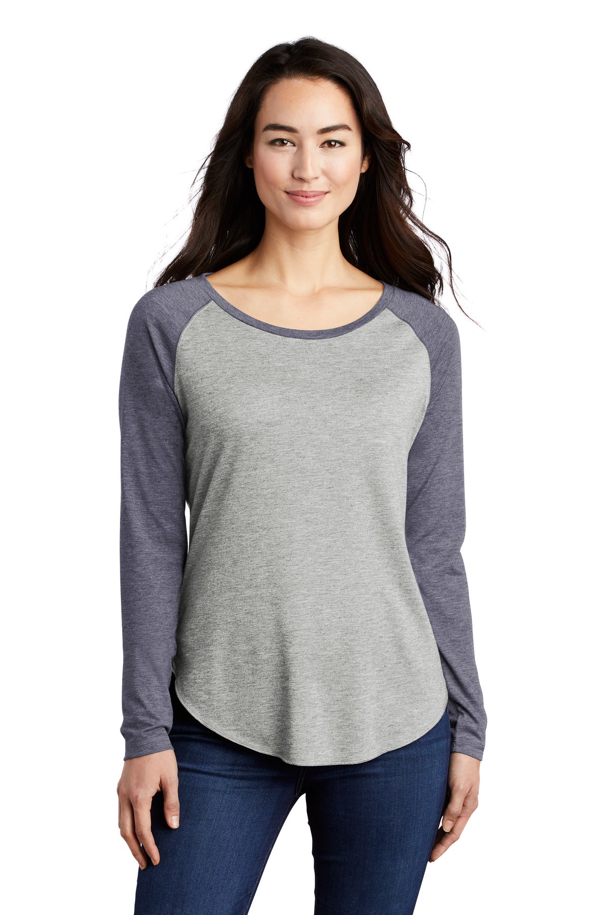 Sport-Tek ® Women's PosiCharge ® Long Sleeve Tri-Blend Wicking Scoop Neck Raglan Tee LST400LS