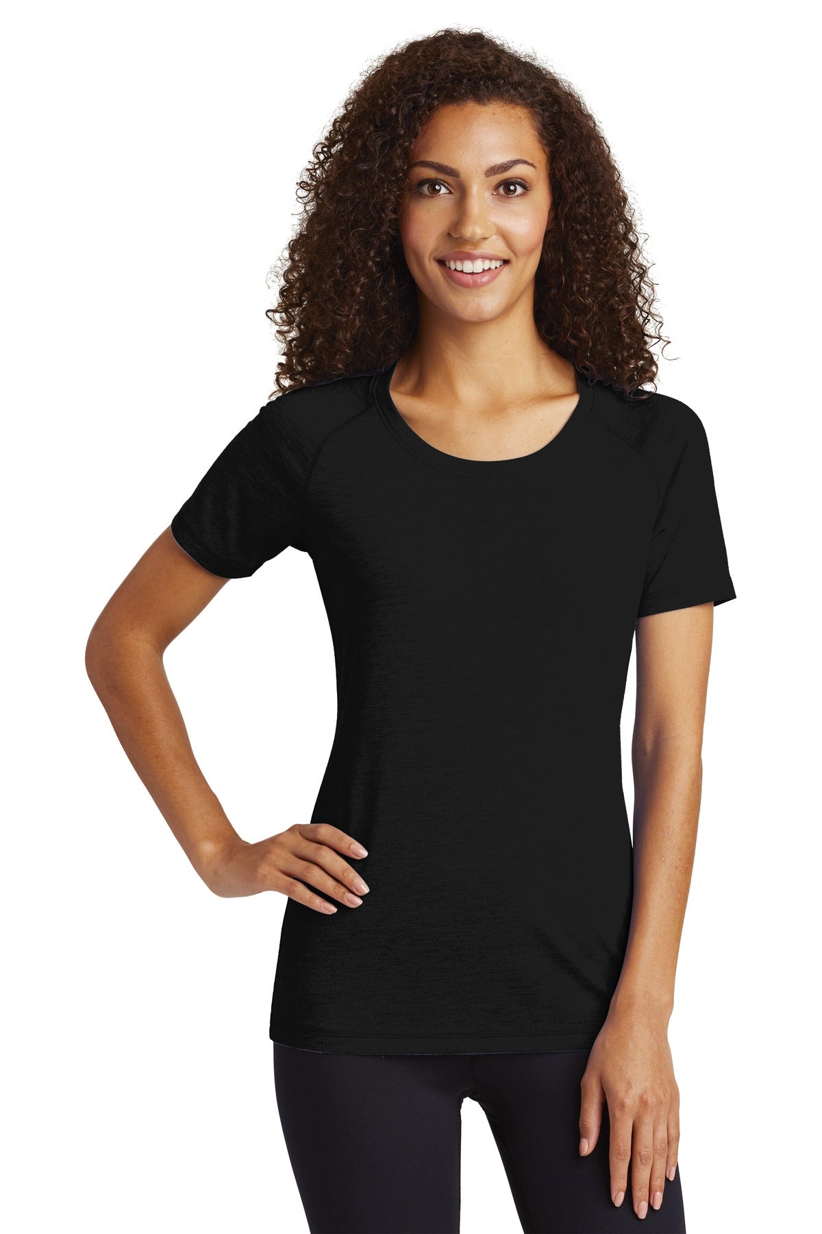 Sport-Tek ® Women's PosiCharge ® Tri-Blend Wicking Scoop Neck Raglan Tee. LST400