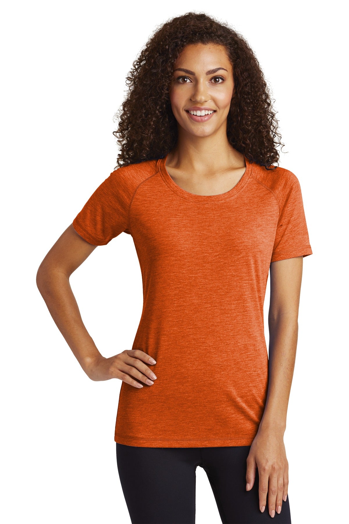 Sport-Tek ® Women's PosiCharge ® Tri-Blend Wicking Scoop Neck Raglan Tee. LST400