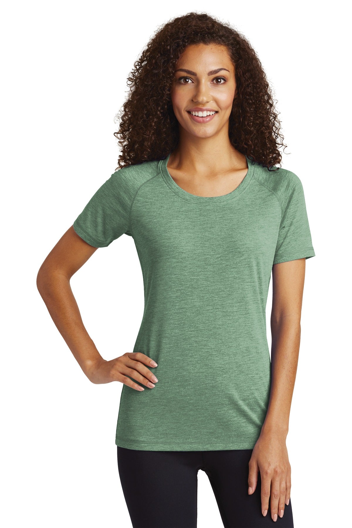 Sport-Tek ® Women's PosiCharge ® Tri-Blend Wicking Scoop Neck Raglan Tee. LST400