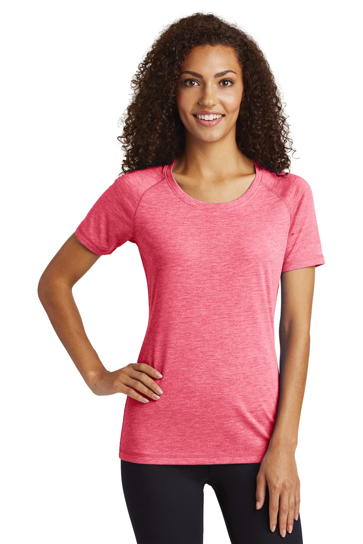 Sport-Tek ® Women's PosiCharge ® Tri-Blend Wicking Scoop Neck Raglan Tee. LST400