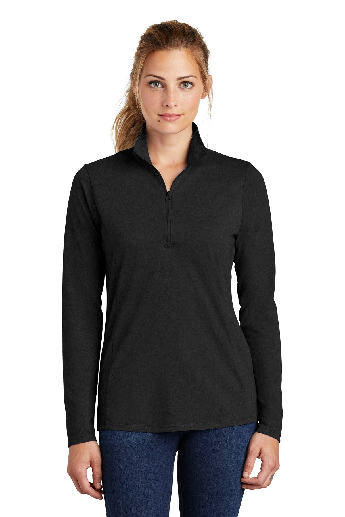 Sport-Tek ® Women's PosiCharge ® Tri-Blend Wicking 1/4-Zip Pullover. LST407