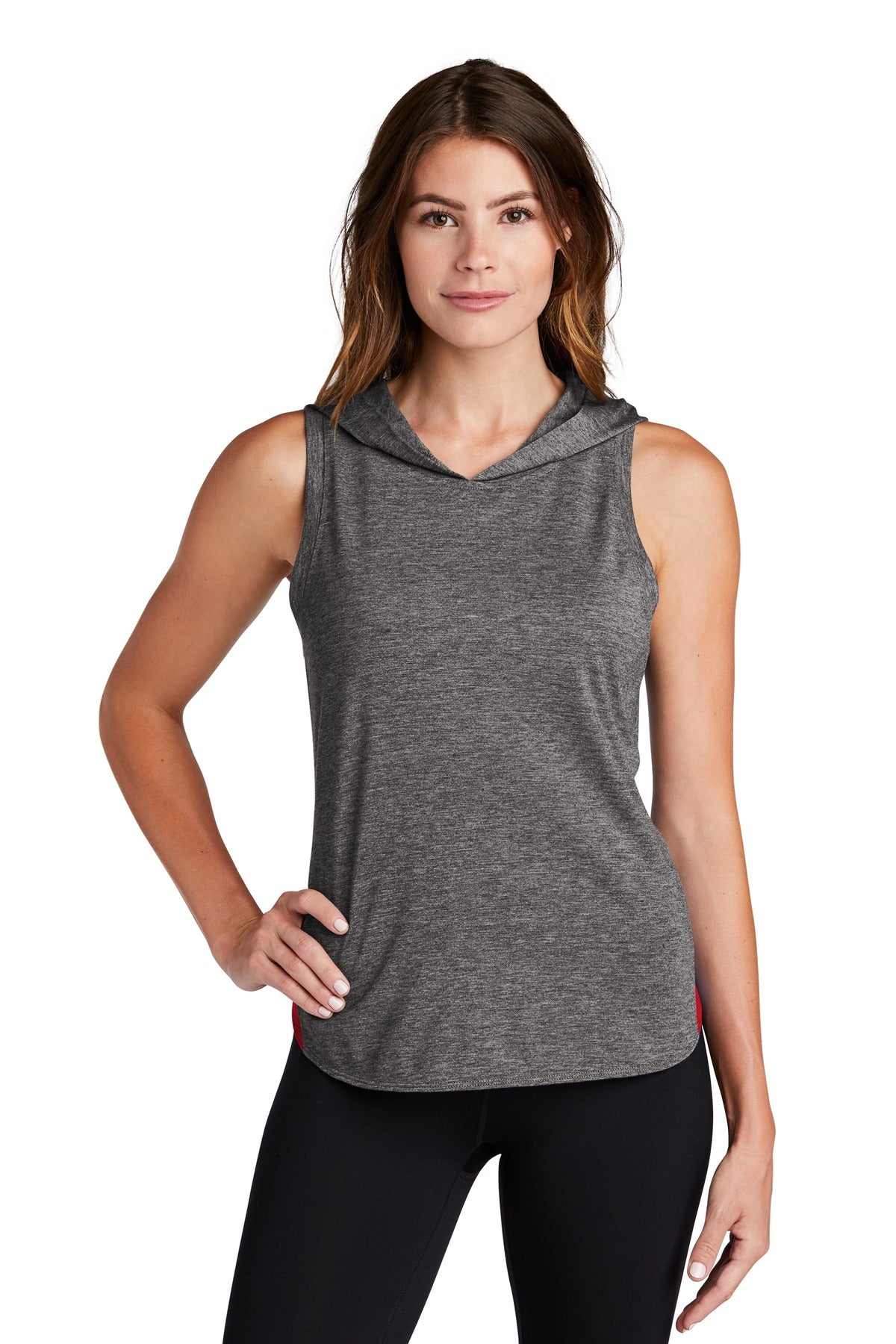 Sport-Tek ® Women's PosiCharge ® Tri-Blend Wicking Draft Hoodie Tank. LST410