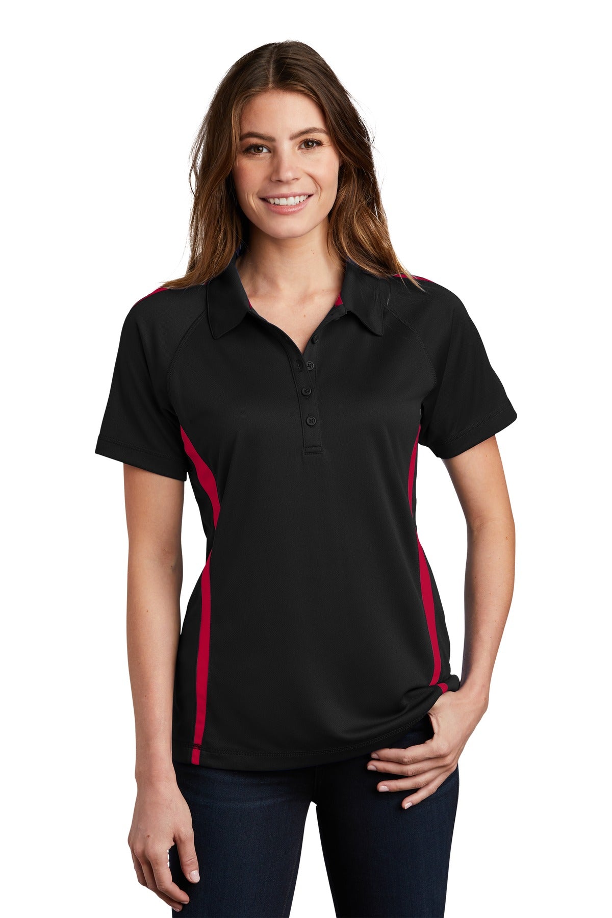 Sport-Tek® Women's PosiCharge® Micro-Mesh Colorblock Polo. LST685