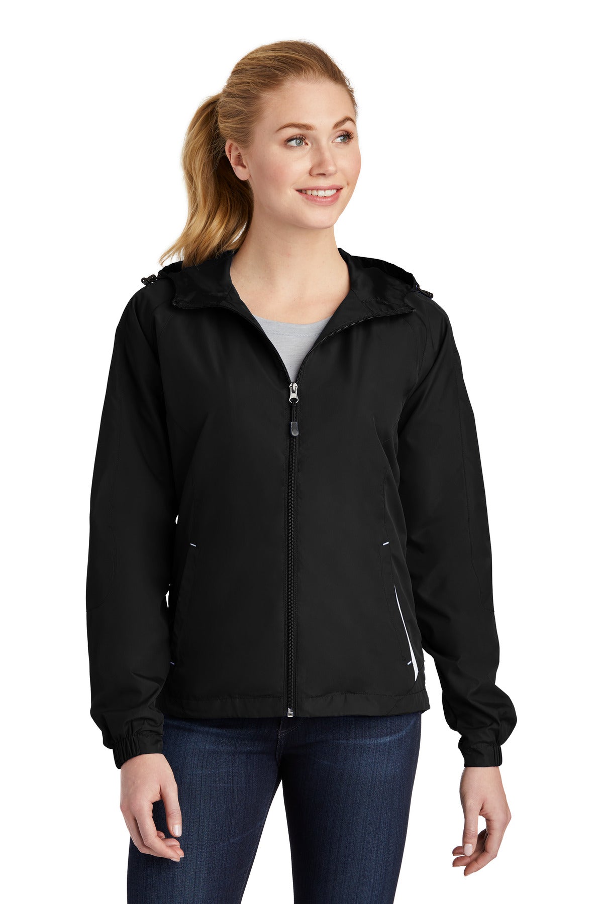 Sport-Tek® Women's Colorblock Hooded Raglan Jacket. LST76