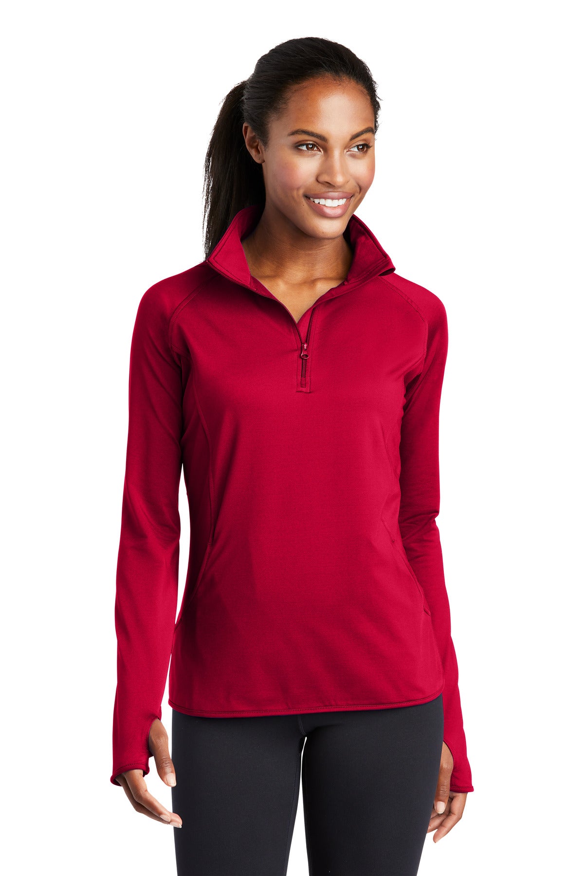 Sport-Tek® Women's Sport-Wick® Stretch 1/4-Zip Pullover. LST850
